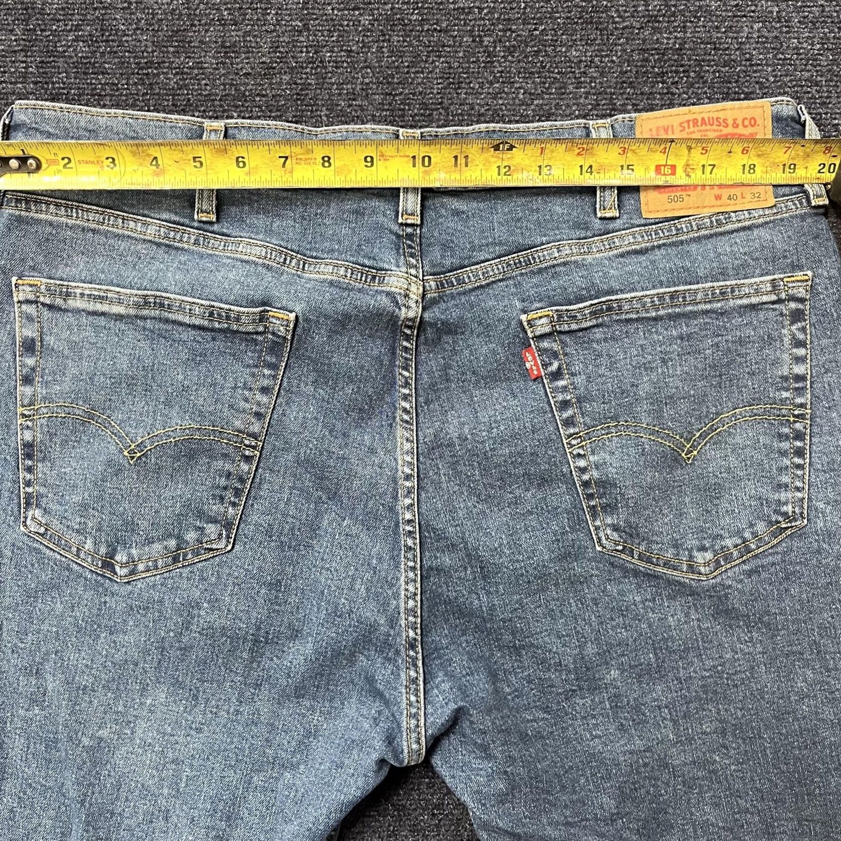 Levi's Levi's 505 Jeans Mens 40x32 Blue Medium Wash Straight Zip Regular WaterLess Denim Pants Size US 40 / EU 56 - 6 Thumbnail
