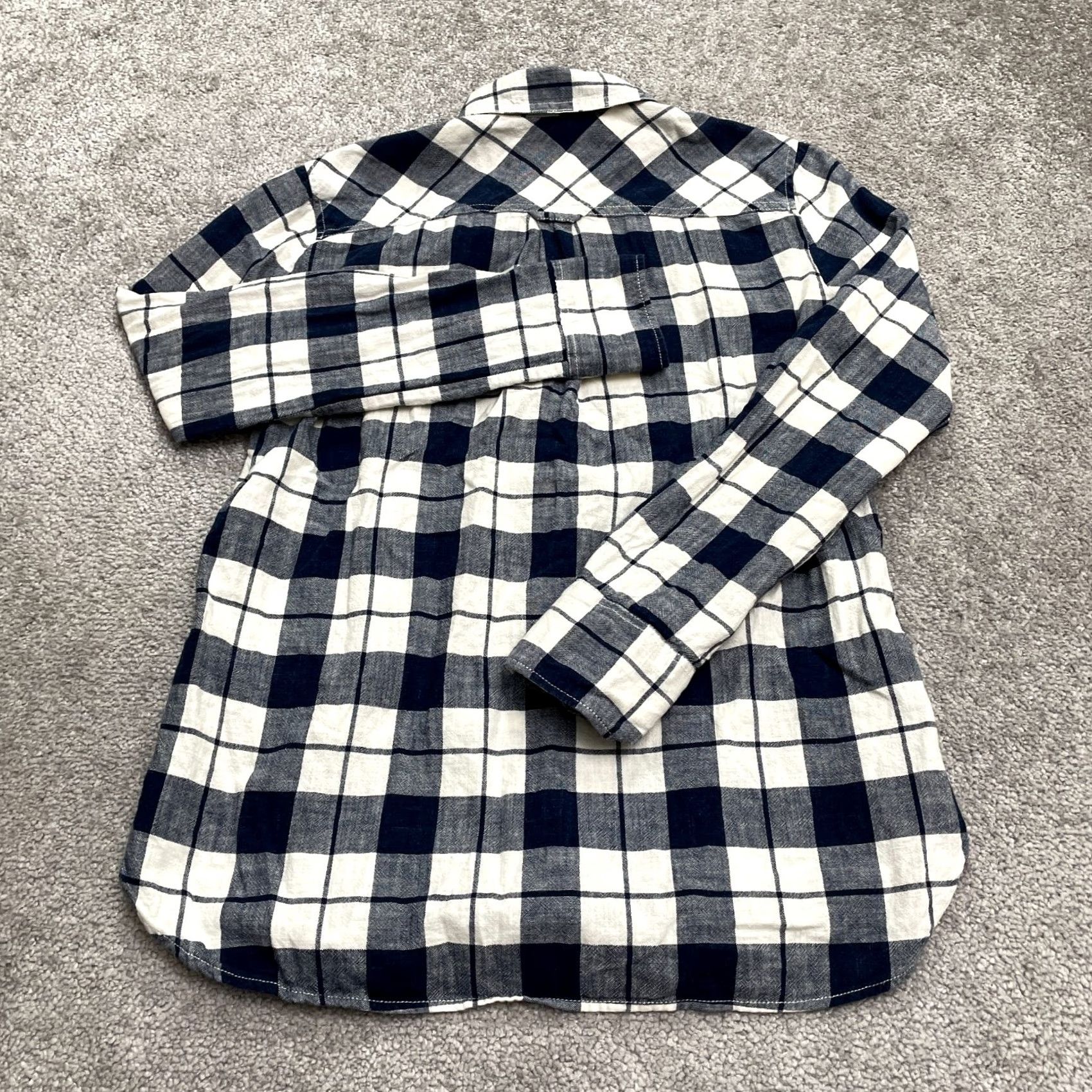 J.Crew J.CREW Shirt Women XXS Blue White Plaid Long Sleeve Cotton Casual Button Up Regular Fit Size XXS / US 00 / IT 34 - 2 Thumbnail