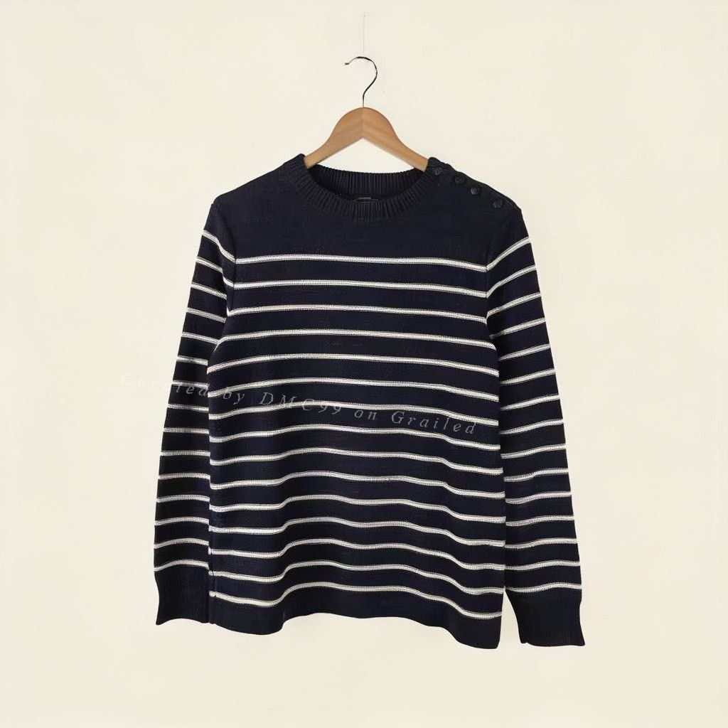 RRL Ralph Lauren RRL Navy White Stripe Knit Sweater Size US S / EU 44-46 / 1 - 1 Thumbnail