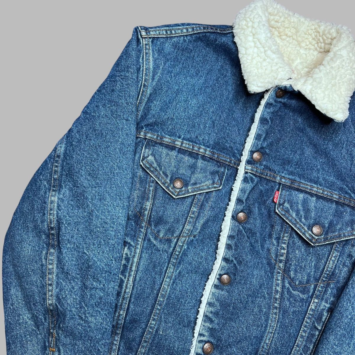 Levi's × Vintage Vintage 1980s Levi’s Denim Sherpa Lined Trucker Jacket Size US S / EU 44-46 / 1 - 15 Thumbnail