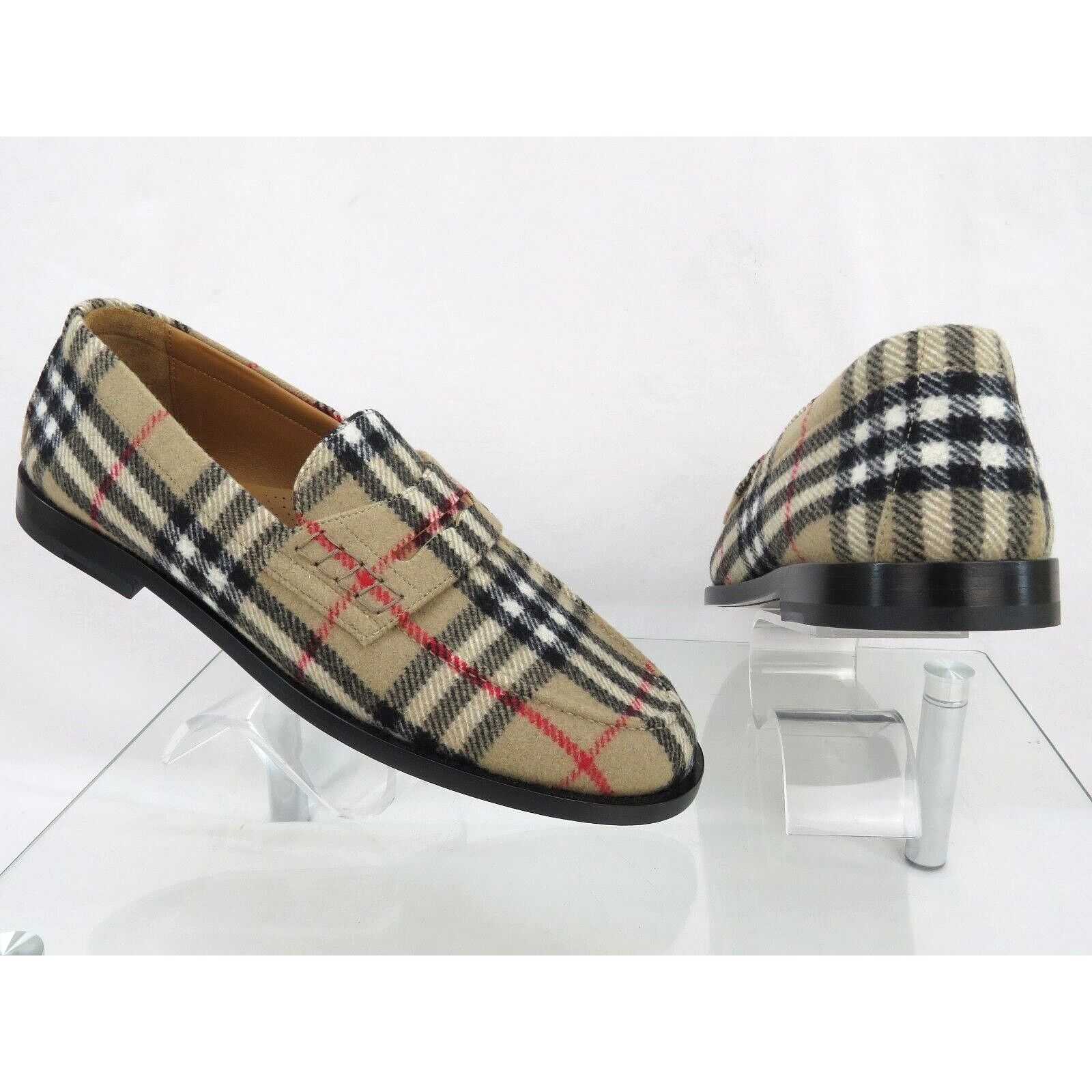 Burberry HACKNEY BEIGE CHECK WOOL PENNY LOAFERS 43 US 10 ITALY Size US 10 / EU 43 - 5 Thumbnail