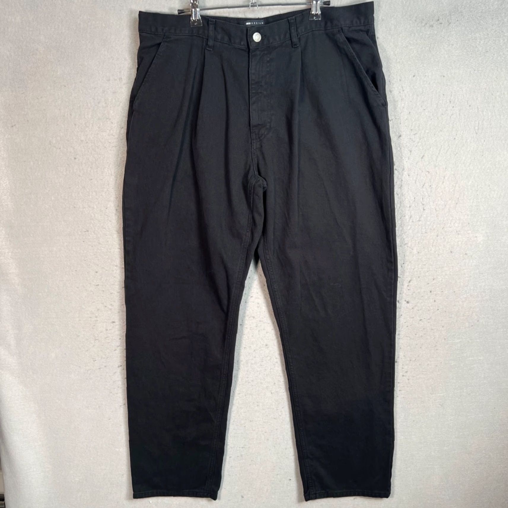 Asos ASOS Design Black Cotton Trousers For Men Size 36 Slim Fit Straight Leg CHINO Pants Formal Casual Men 36 Black Slim Straight Pocket Slash 31in Inseam Size US 36 / EU 52 - 2 Thumbnail