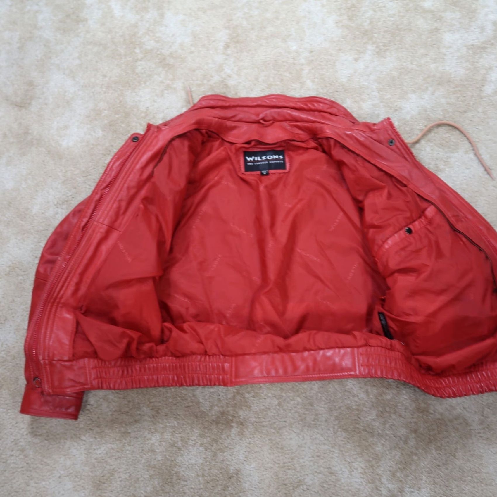 Vintage VINTAGE Wilsons Red Leather Jacket Women's Medium Full Zip Insulated Coat Size M / US 6-8 / IT 42-44 - 2 Thumbnail