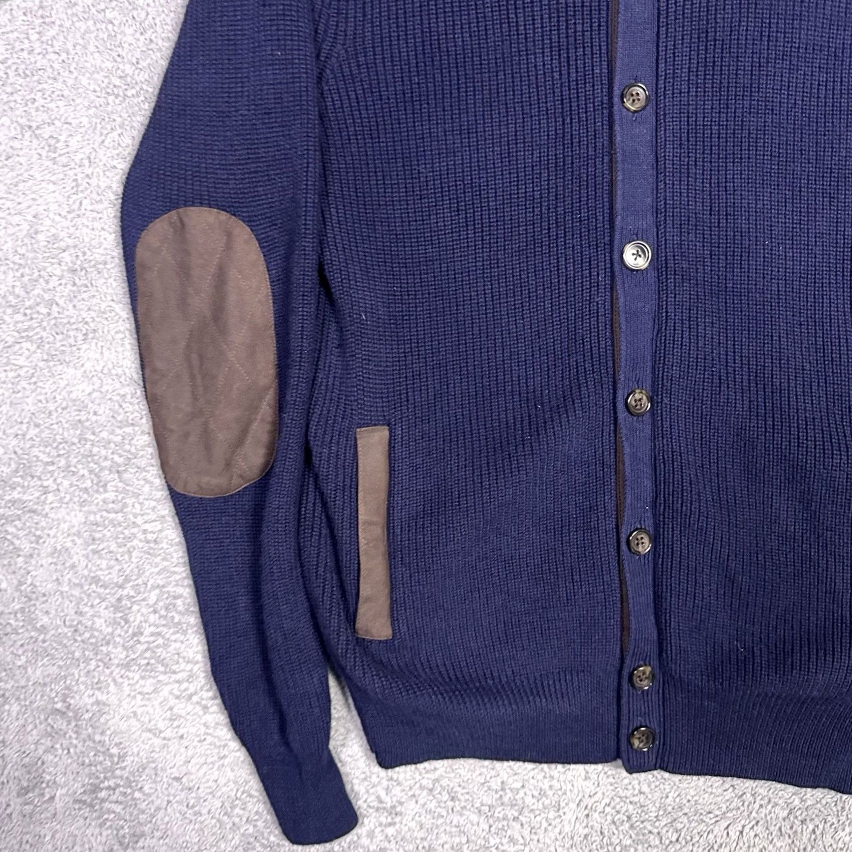 Peter Millar Peter Millar Cardigan Sweater Men S Chunky Knit Elbow Suede Patches Wool Blend Cardigan Socks? Size US S / EU 44-46 / 1 - 3 Thumbnail