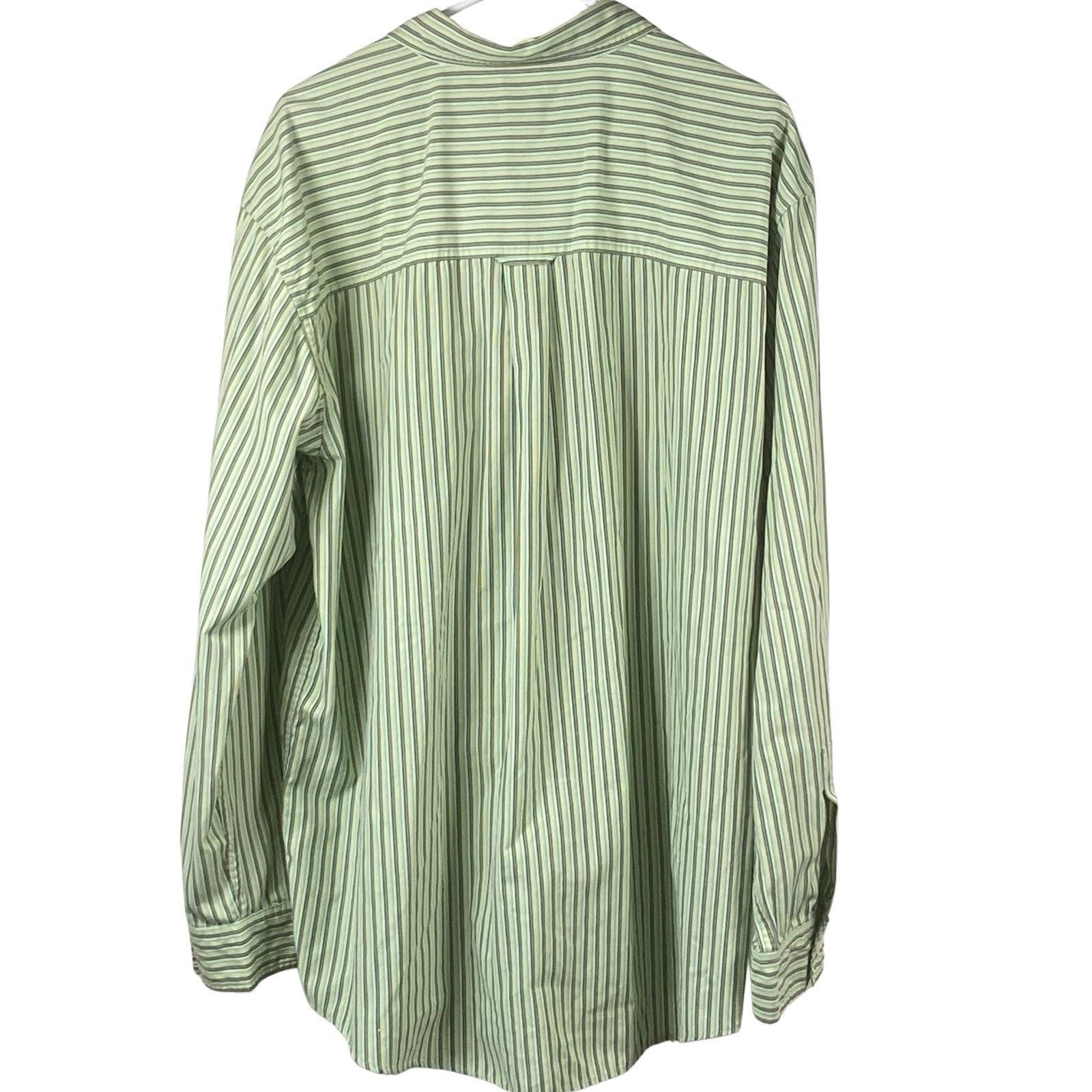 Chaps Chaps Mens XL Button Down Shirt Long Sleeve Striped Green Size US XL / EU 56 / 4 - 3 Thumbnail