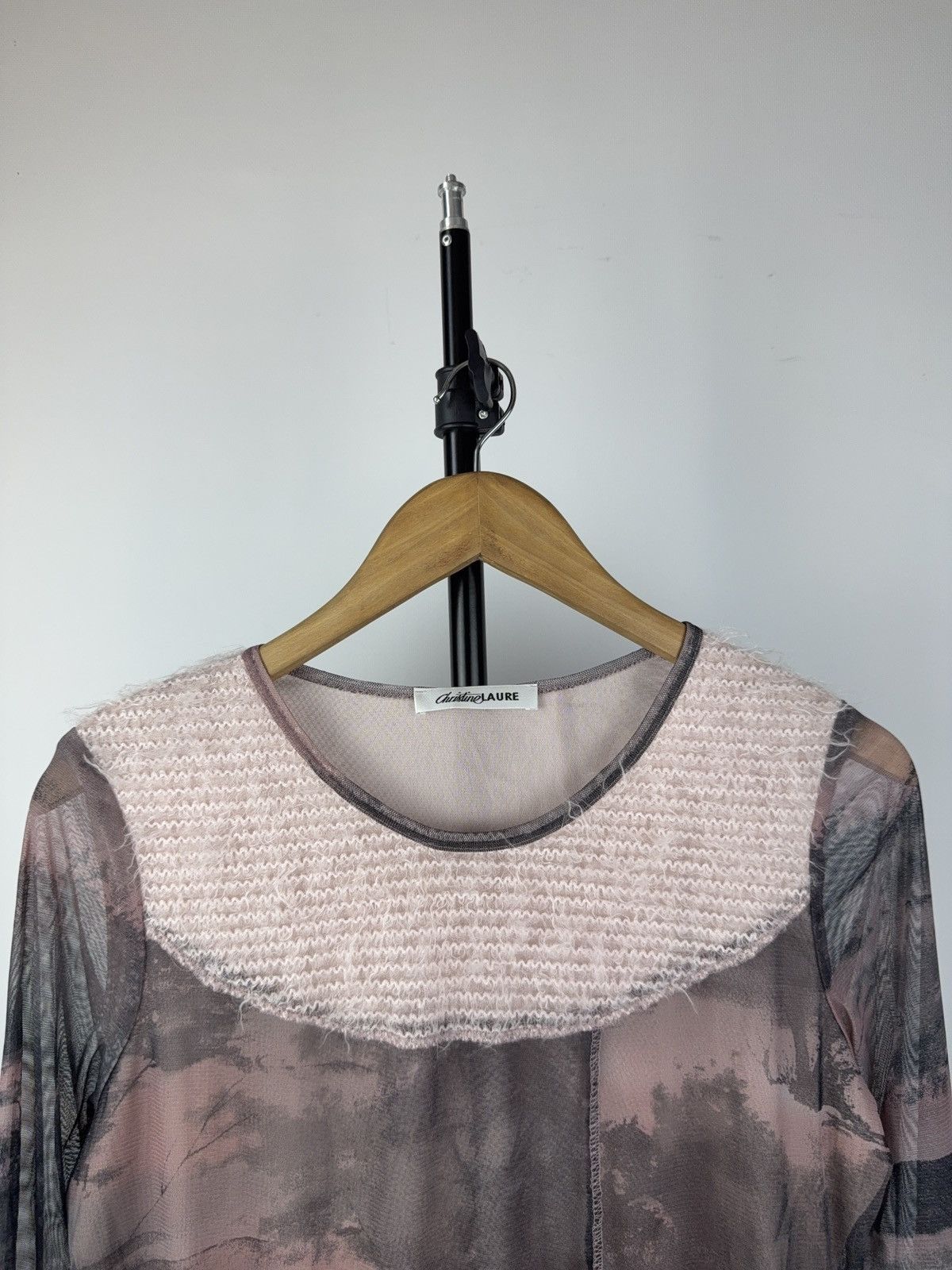 Designer STYLE ❗️Avant Garde Retro Punk Rock Emo Mesh Top Blouses Size M / US 6-8 / IT 42-44 - 2 Thumbnail