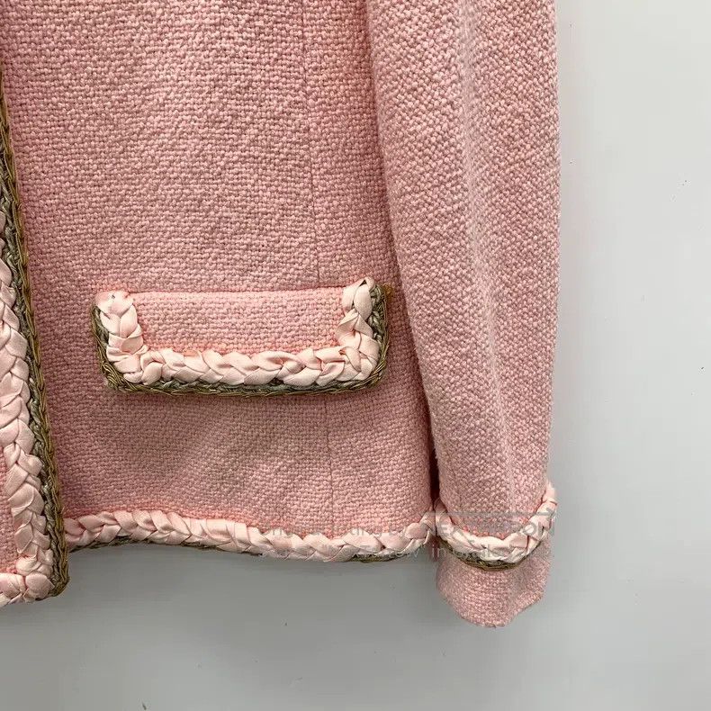 Chanel Chanel Seoul series pink cotton tweed single-breasted long Size XS / US 0-2 / IT 36-38 - 4 Thumbnail