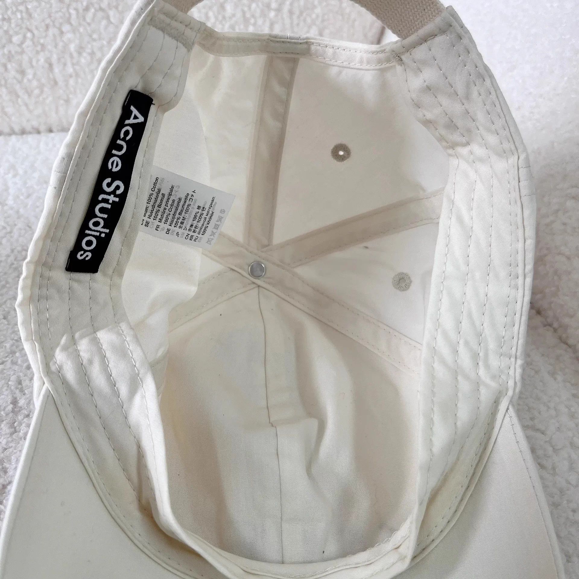 Acne Studios Acne Studios White Baseball Cap Size ONE SIZE - 5 Thumbnail