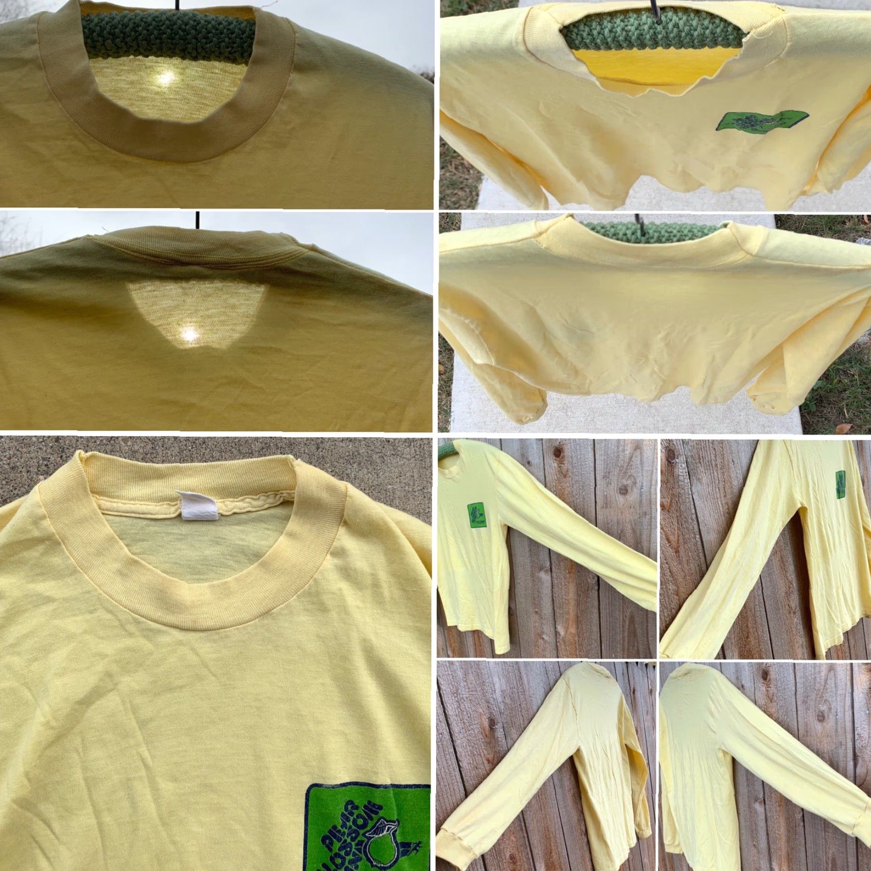 Vintage VINTAGE The Knits Shirt Mens 70s 80s Pear Blossom Run Mini Marathon Medford Oregon T Shirt Yellow Cotton Blend Long Sleeve Graphic Tee Size US L / EU 52-54 / 3 - 2 Thumbnail