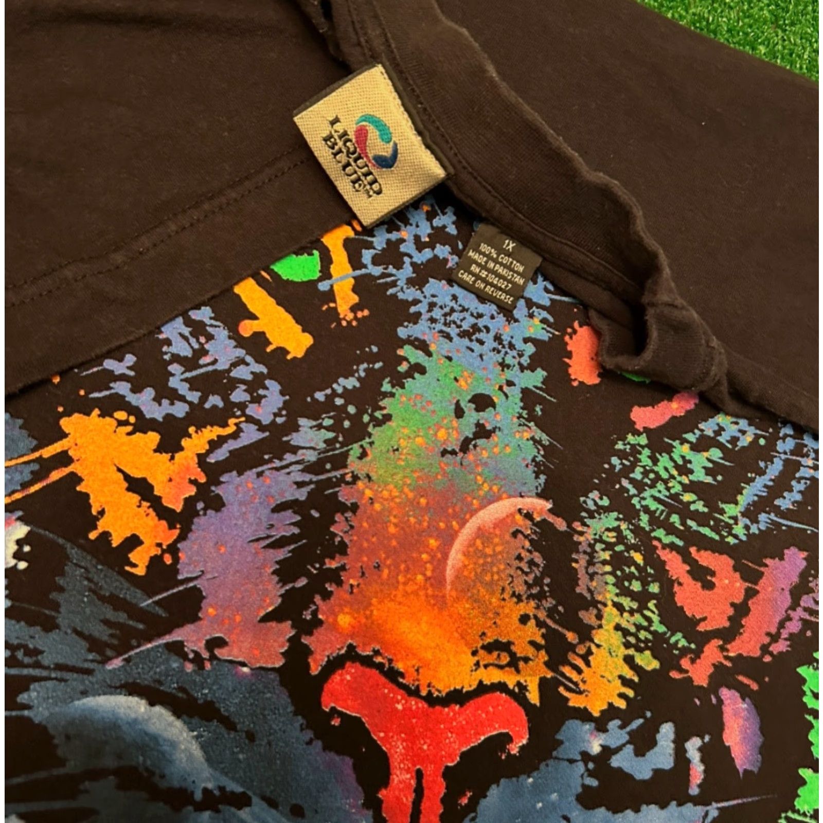 Liquid Blue VINTAGE Liquid Blue Cosmic Tiger Art Shirt Mens XL 90s Y2K 2000s Black Short Sleeve Size US XL / EU 56 / 4 - 2 Thumbnail