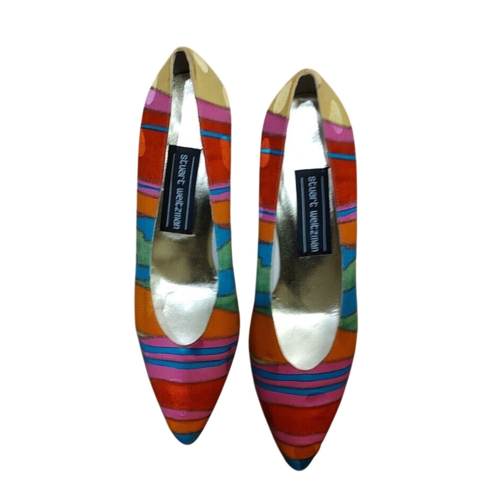 Stuart Weitzman Vintage 90's STUART WEITZMAN Multi Fiesta Heels Pumps 6.5 Size US 6.5 / IT 36.5 - 1 Thumbnail