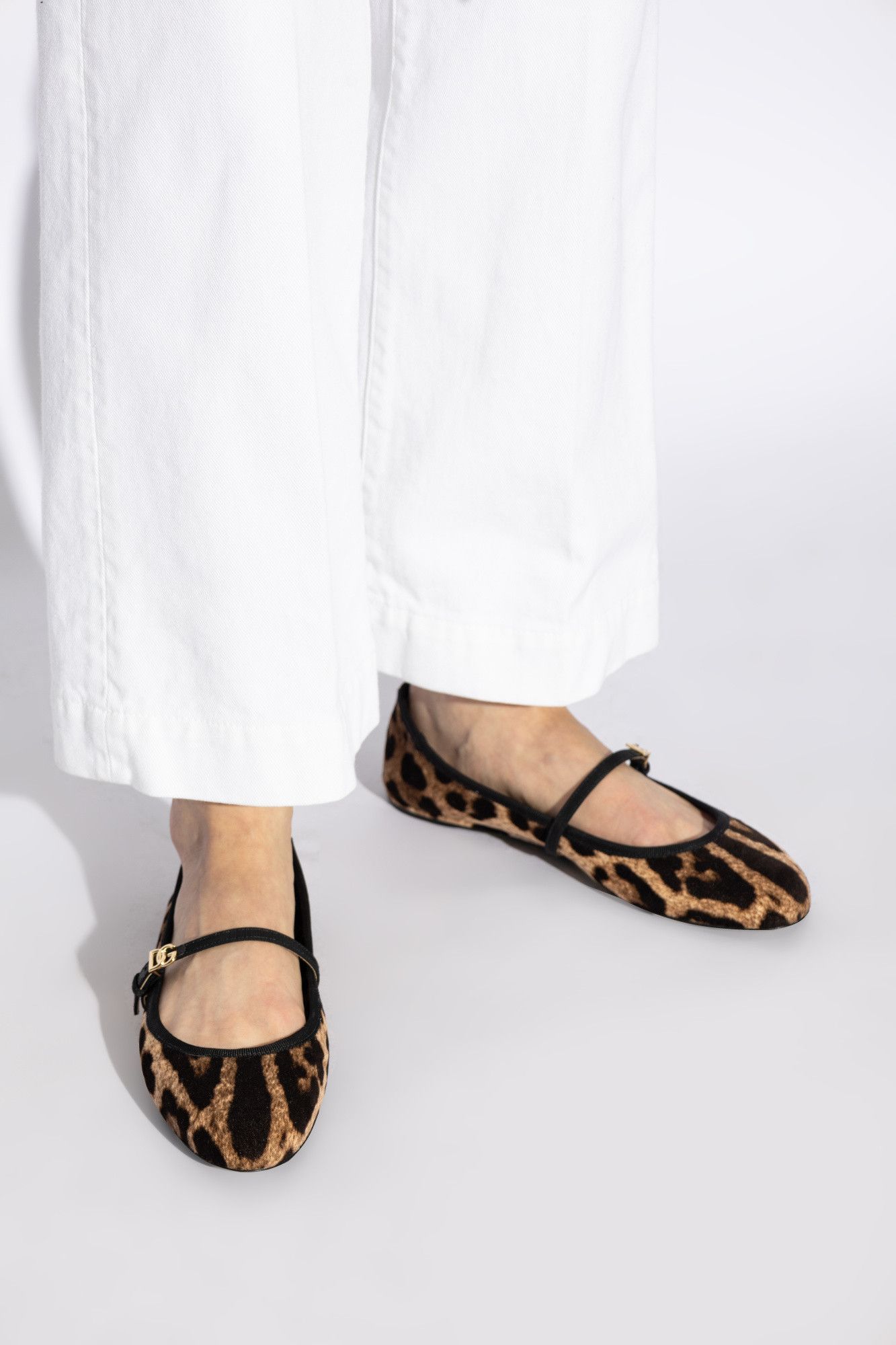 Dolce & Gabbana o1s22i1n0225 Leopard Print Ballerinas in Multicolor Size US 6 / IT 36 - 2 Thumbnail