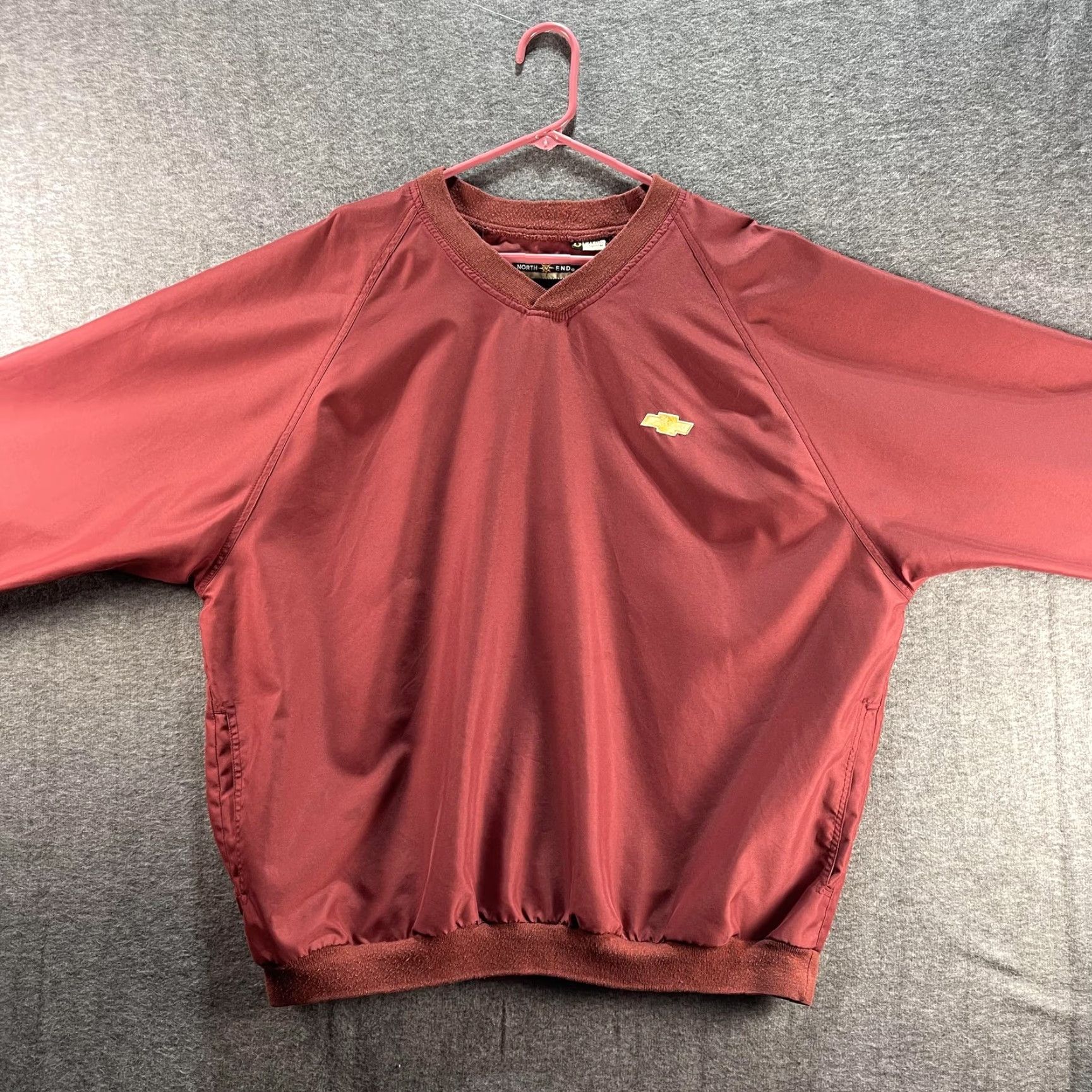 Vintage VINTAGE Chevrolet Bowtie Pullover Mens XL V-Neck Windshirt Embroidered North End Red Windbreaker Jackets Logo Pocket Cities Transportation Cars Size US XL / EU 56 / 4 - 4 Thumbnail