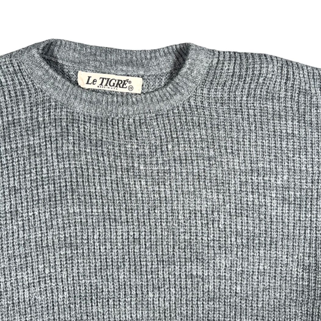 Vintage VINTAGE Le Tigre Sweater Adult 2XL Gray USA Acrylic Knit Oversized 90s Size US XXL / EU 58 / 5 - 2 Thumbnail