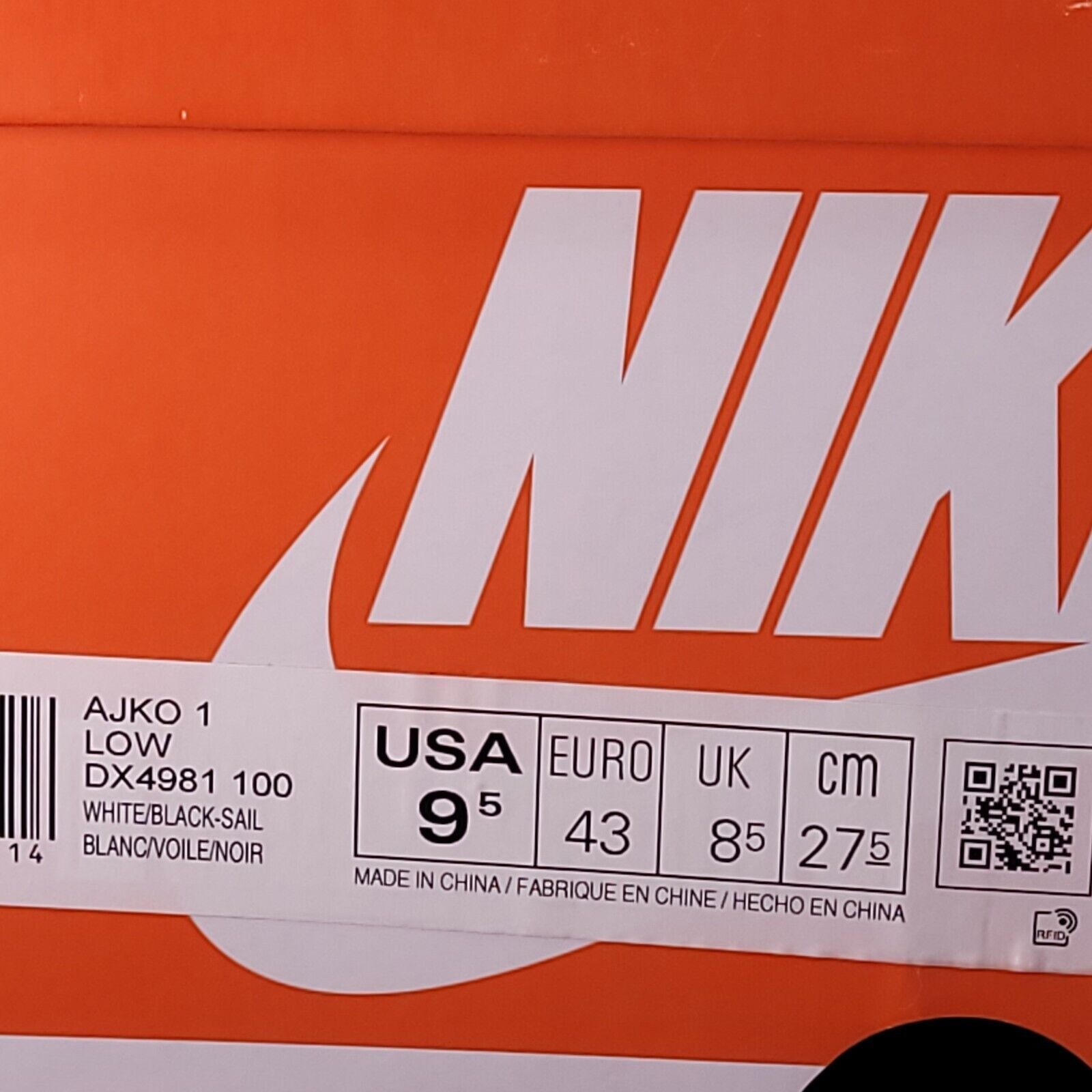 Nike Nike Air Jordan 1 KO Low Shoe Mens Size 9.5 DX4981-100 White Size US 9.5 / EU 42-43 - 9 Thumbnail