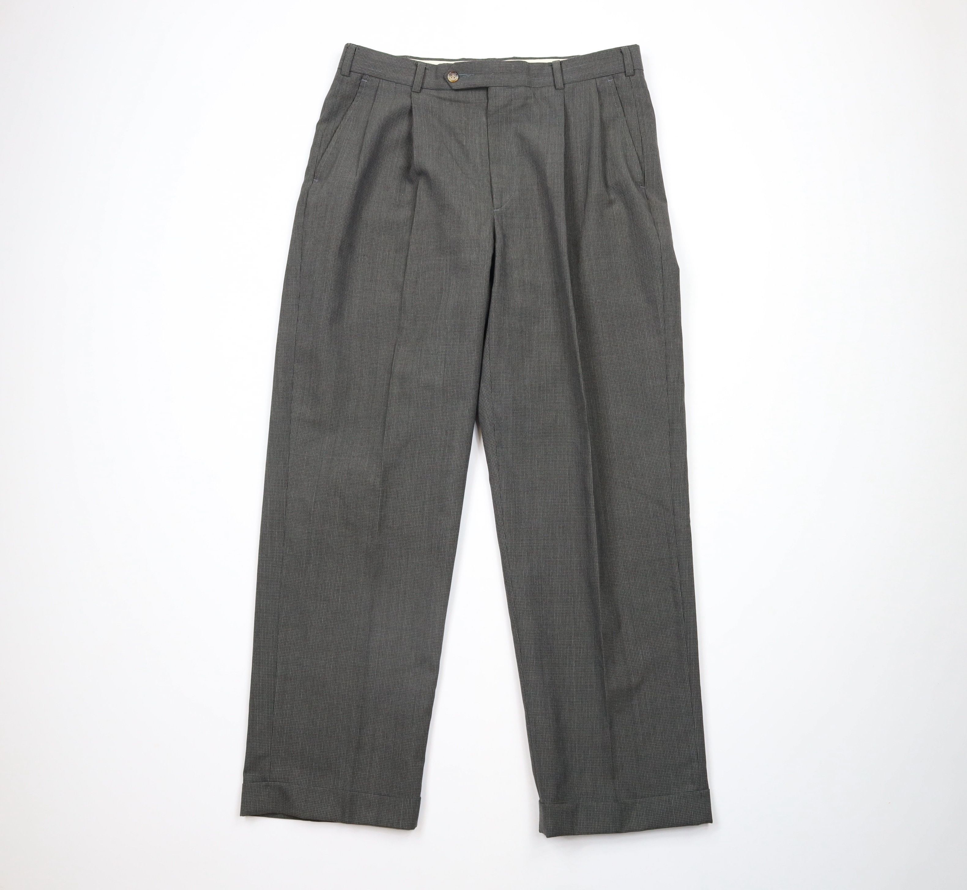 Vintage Vintage 90s Wimbledon Tennis Cuffed Chino Pants Houndstooth Size US 34 / EU 50 - 1 Thumbnail