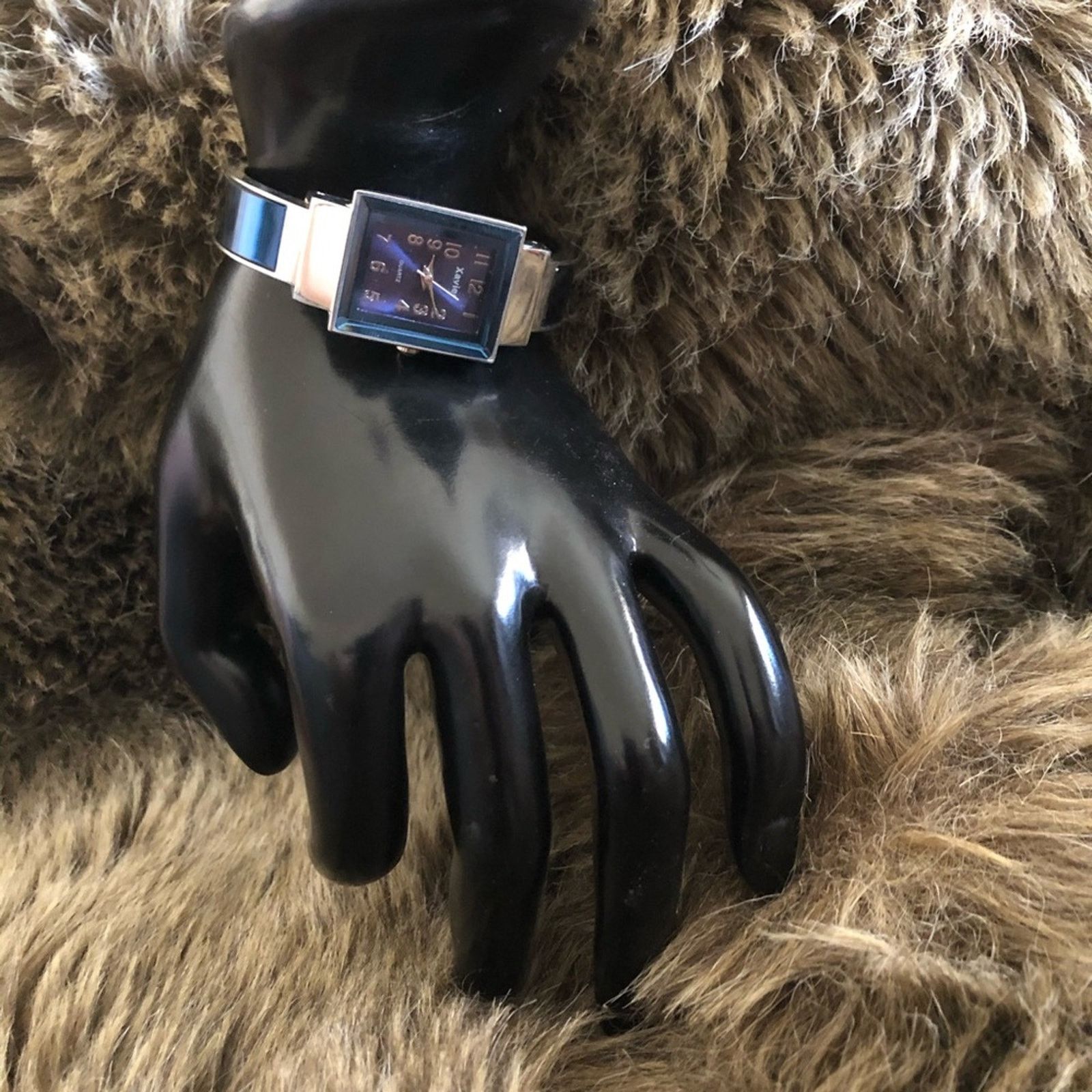 Xavier Xavier metallic blue silver plated cuff watch Size ONE SIZE - 8 Thumbnail