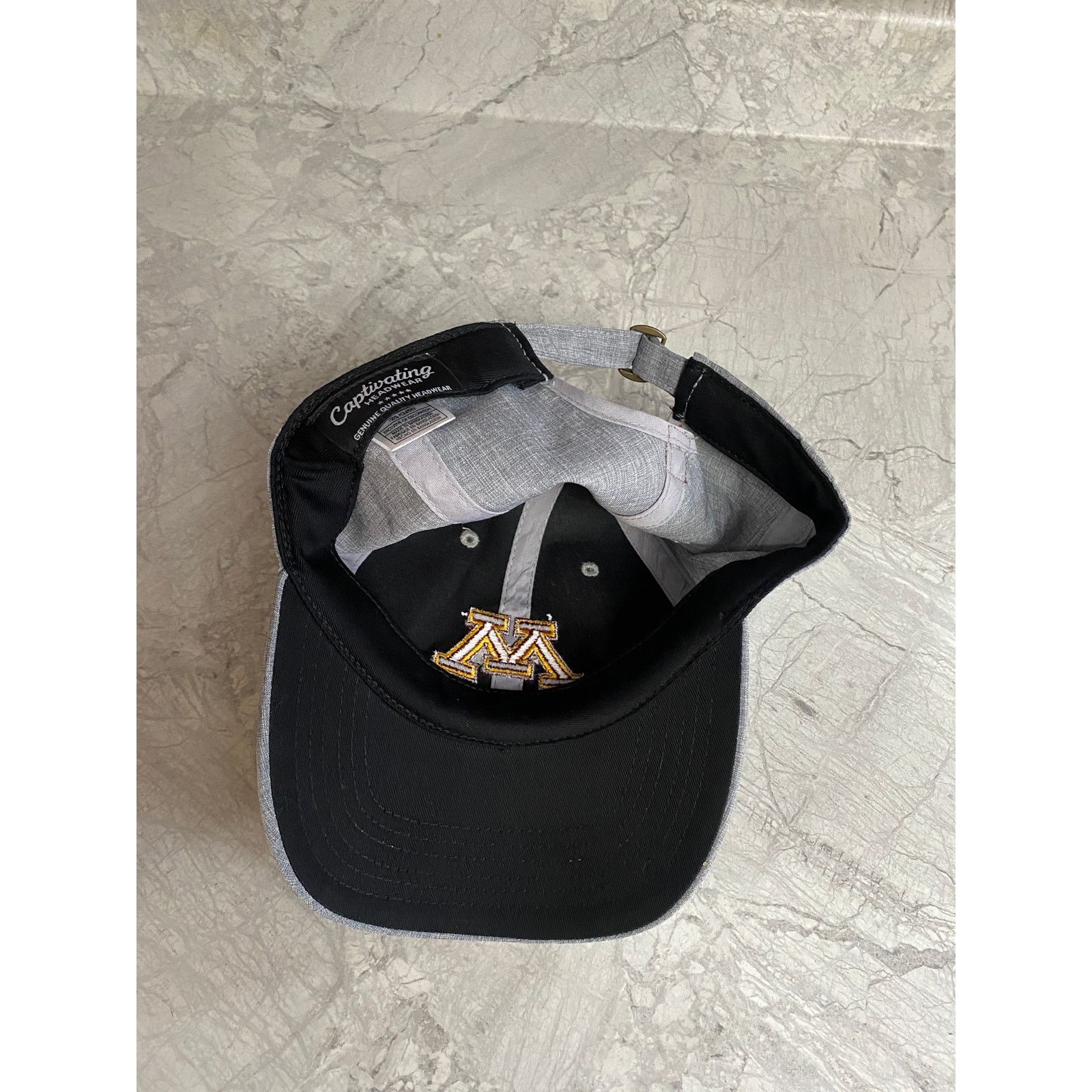 NCAA Minnesota Gophers Gray Strapback Baseball Hat Size ONE SIZE - 6 Thumbnail