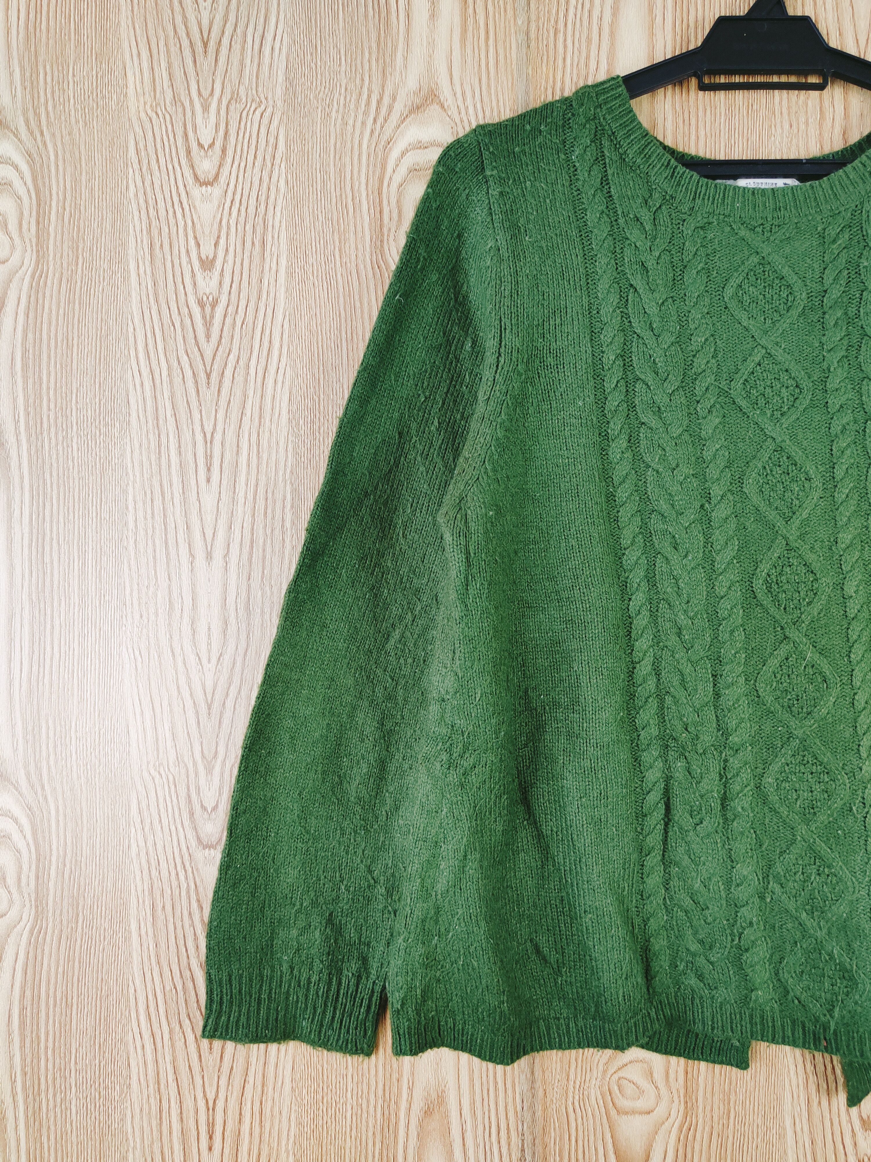 Aran Isles Knitwear × Japanese Brand × Vintage Cloudnine Green Knitwear Sweatshirts #W564 Size M / US 6-8 / IT 42-44 - 3 Thumbnail