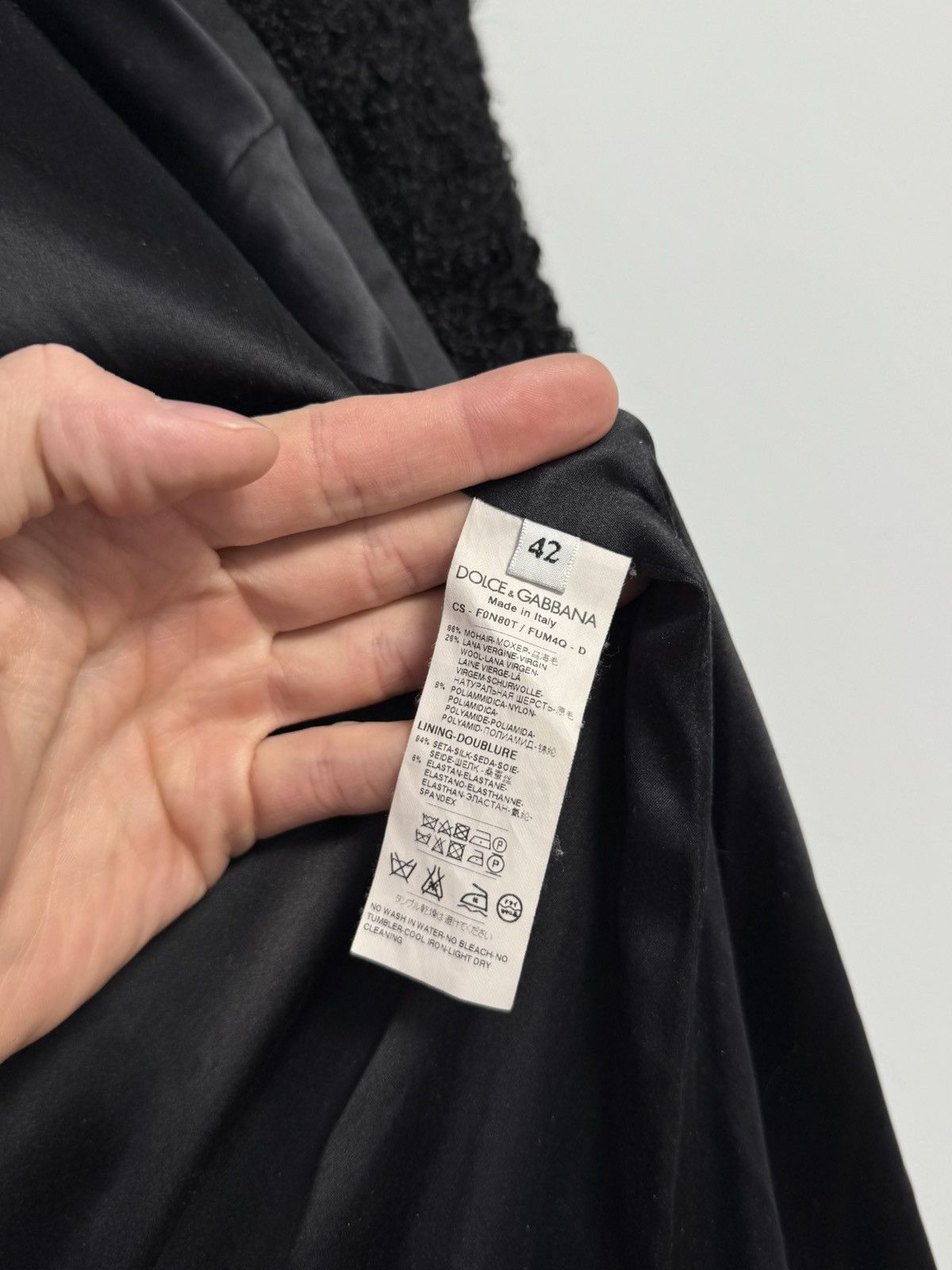 Dolce & Gabbana Dolce & Gabbana Black Boucle Wool Mohair Coat Jacket IT42 Size M / US 6-8 / IT 42-44 - 13 Thumbnail