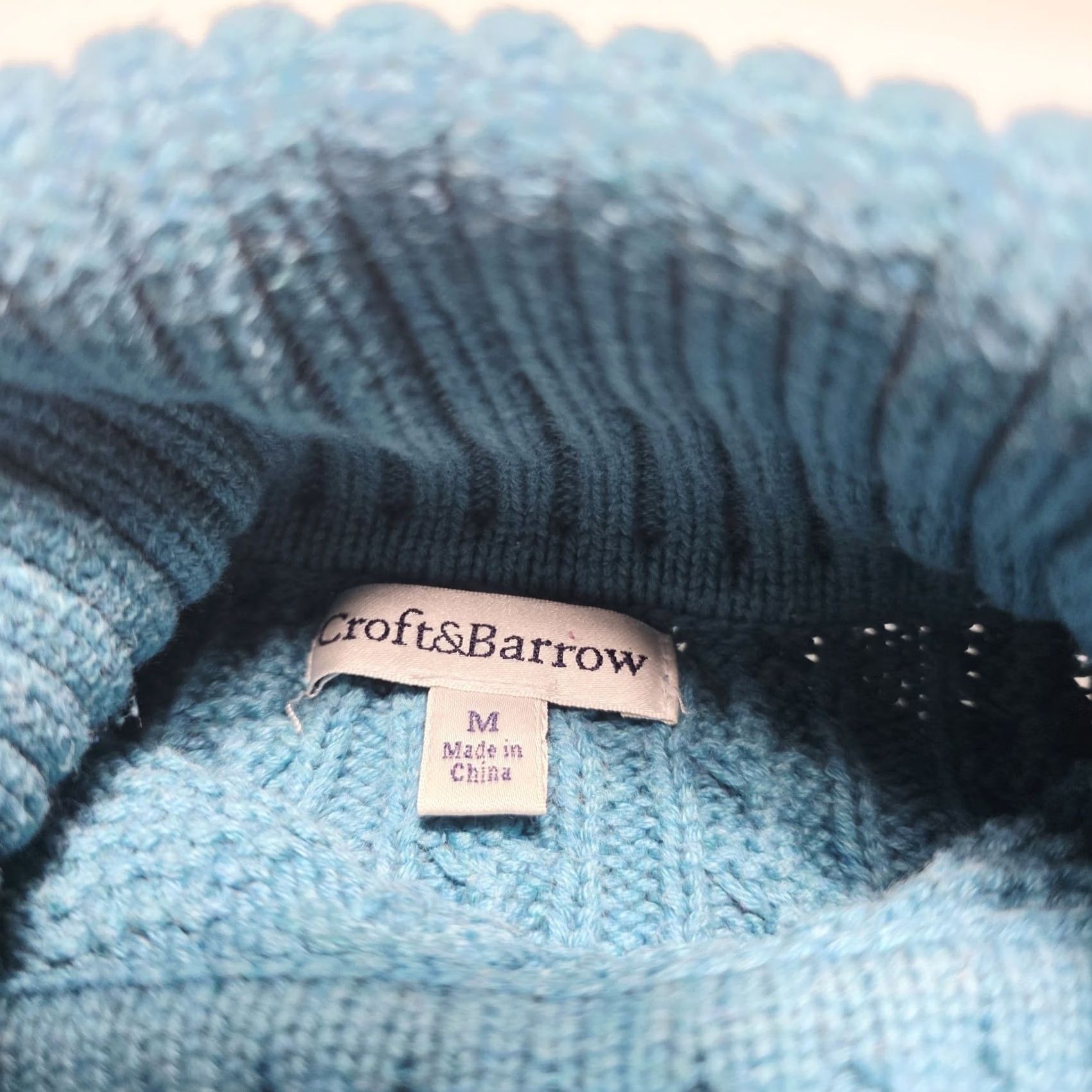 Croft & Barrow VINTAGE Croft & Barrow Sweater Women's Aqua Blue Knit Long Sleeve Pullover Medium 90s Size M / US 6-8 / IT 42-44 - 3 Thumbnail