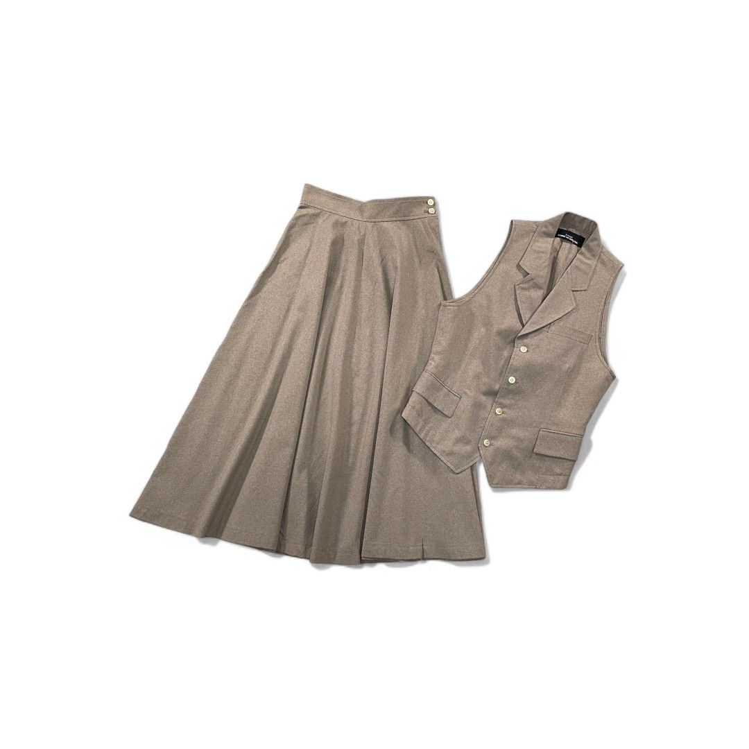 image of Comme Des Garcons - M 1989 Vintage Dress Tricots Vest Skirt in Brown, Women's (Size Medium)