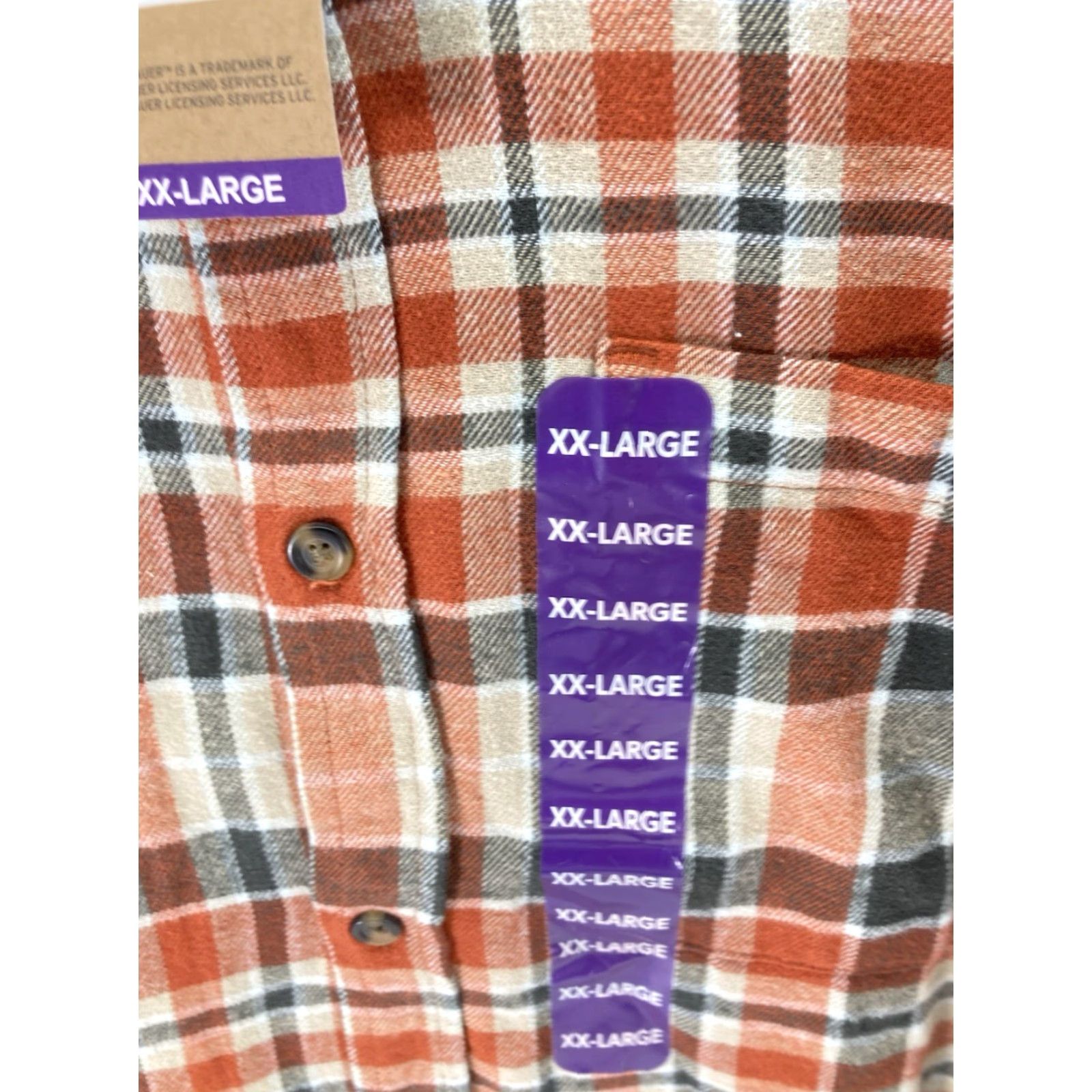 Eddie Bauer Eddie Bauer Flannel Shirt Men Size 2XL XXL Orange Plaid Long Sleeve Button NWT Size US XXL / EU 58 / 5 - 4 Thumbnail