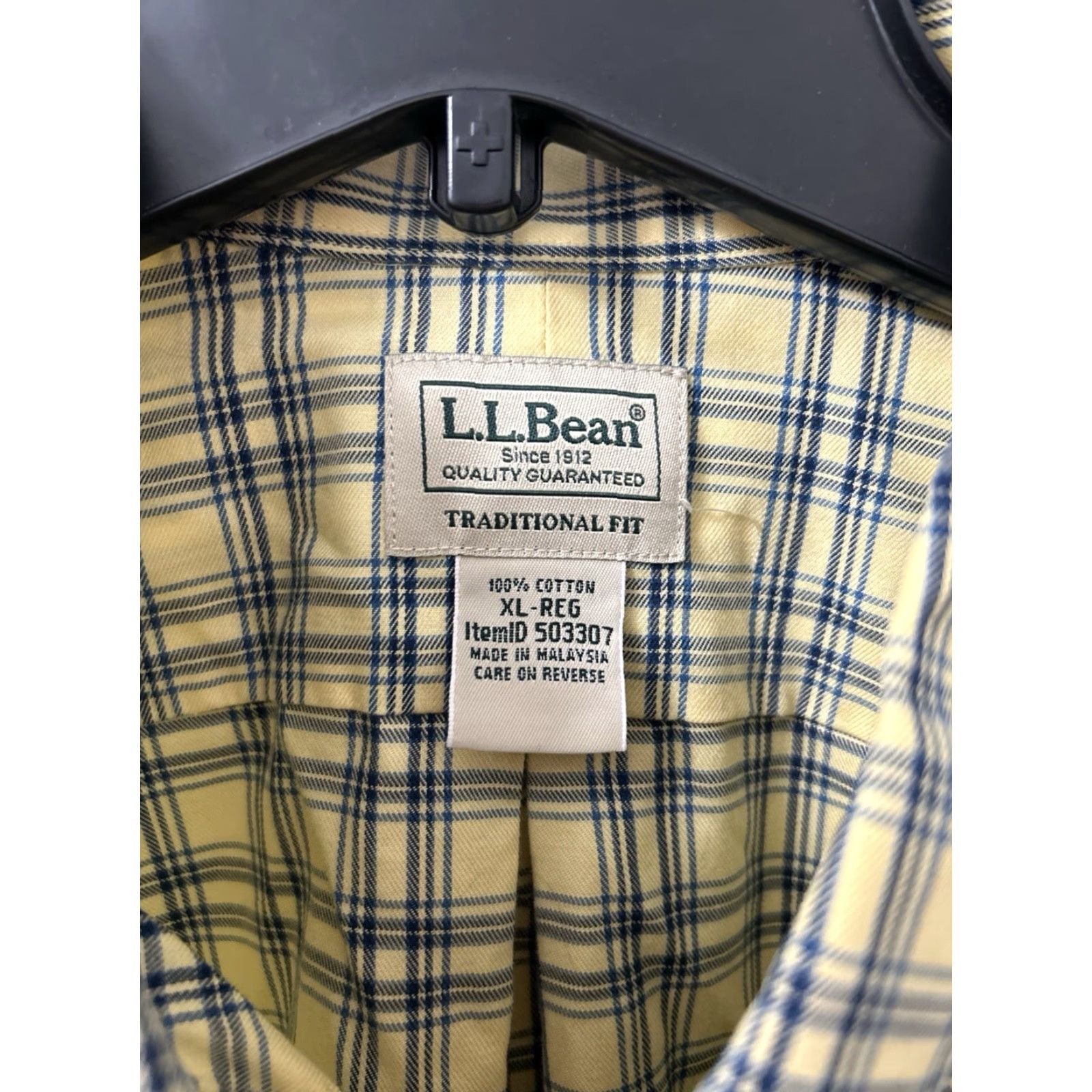 Vintage VINTAGE LL Bean Twill Sport Shirt Mens XL Yellow Plaid Button-Down 503307 Size US XL / EU 56 / 4 - 5 Thumbnail
