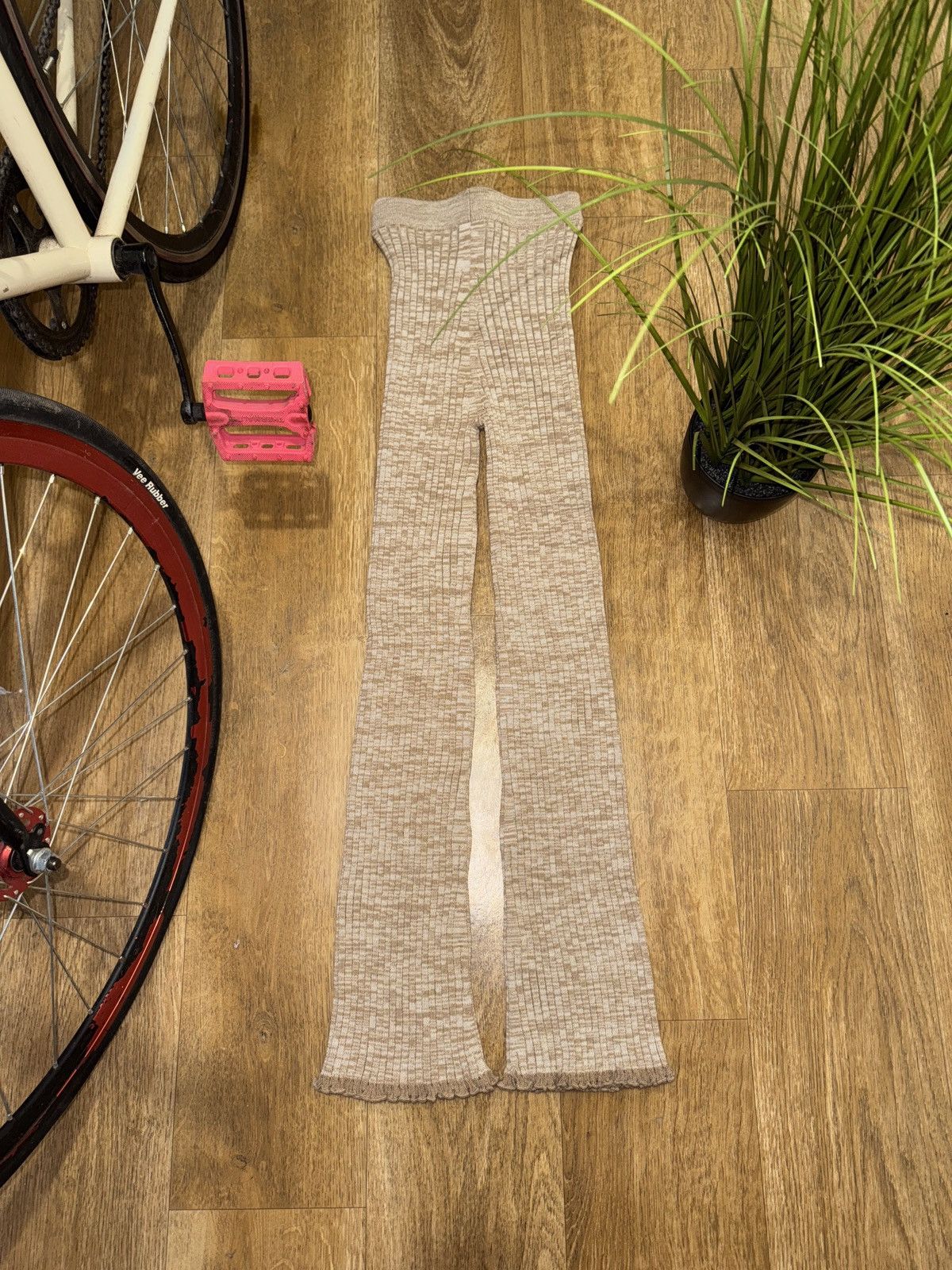 Jil Sander VINTAGE JIL SANDER WOOL FLARE KNITTED PANTS Size 24" / US 00 / IT 34 - 6 Thumbnail