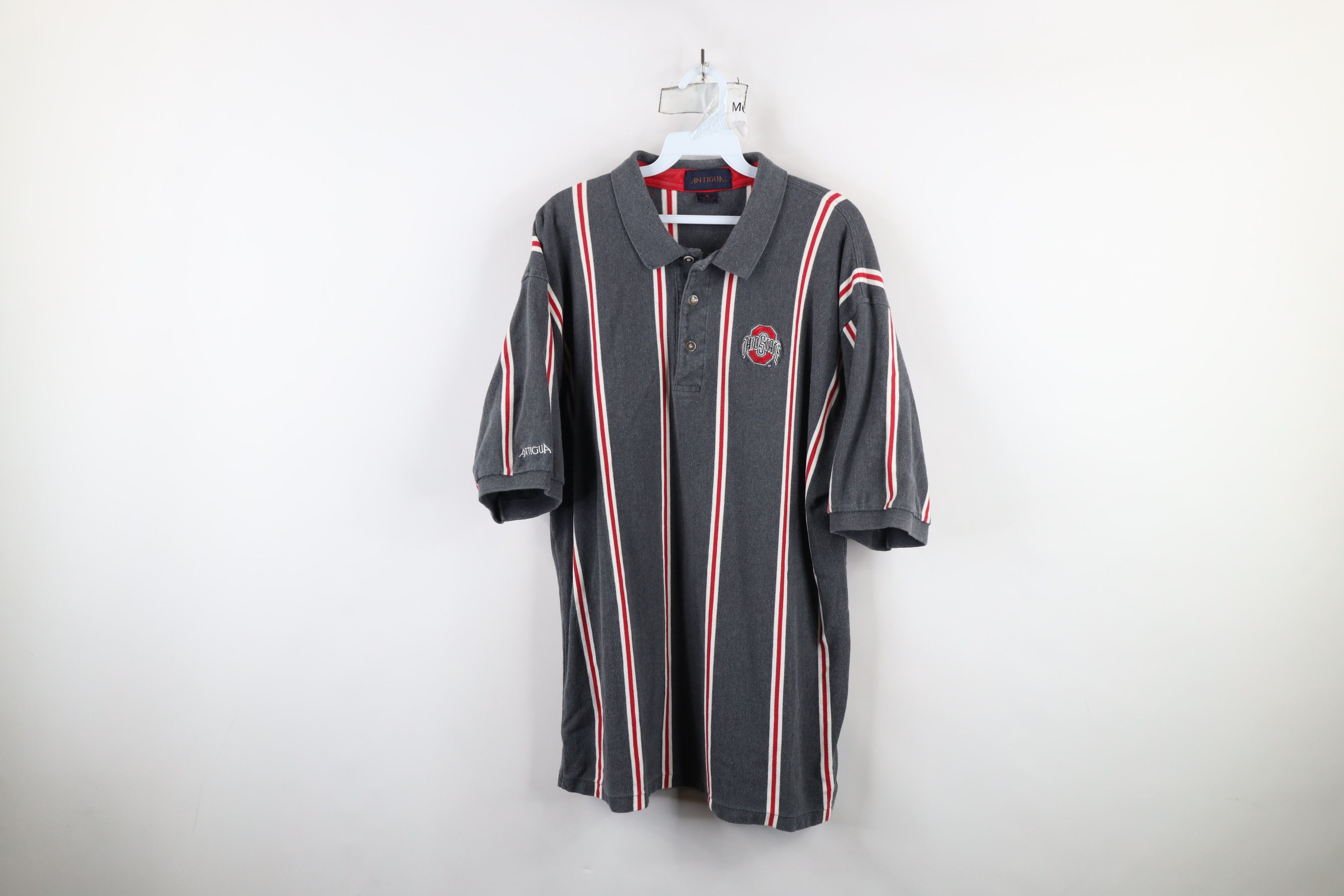 Vintage Vintage 90s Spell Ohio State University Striped Polo Shirt Size US XL / EU 56 / 4 - 1 Thumbnail