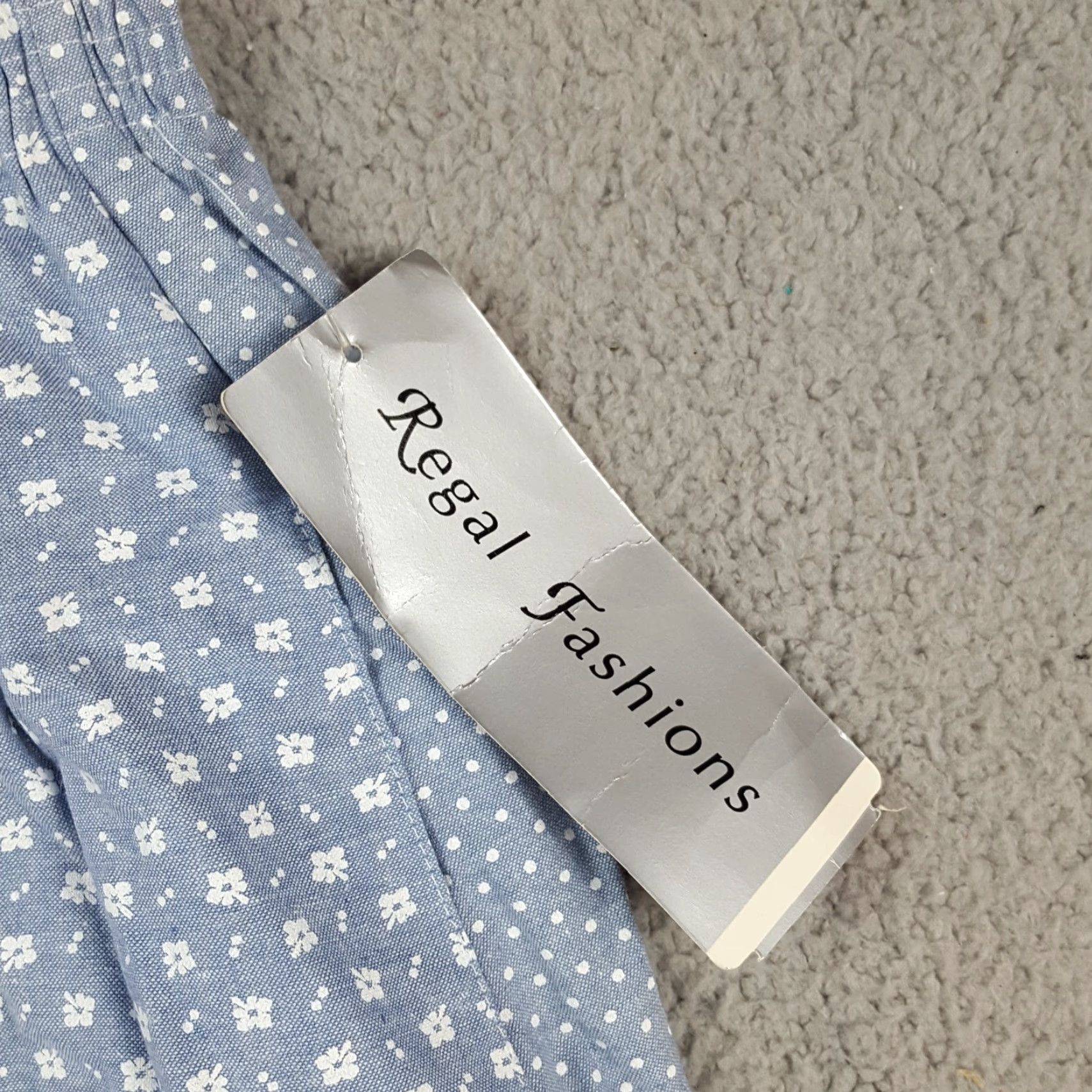 Vintage VINTAGE 80s Regal Polka Dot Flower High Waist Relaxed Paper Bag Shorts Women's XS Blue Size 26" / US 2 / IT 38 - 7 Thumbnail