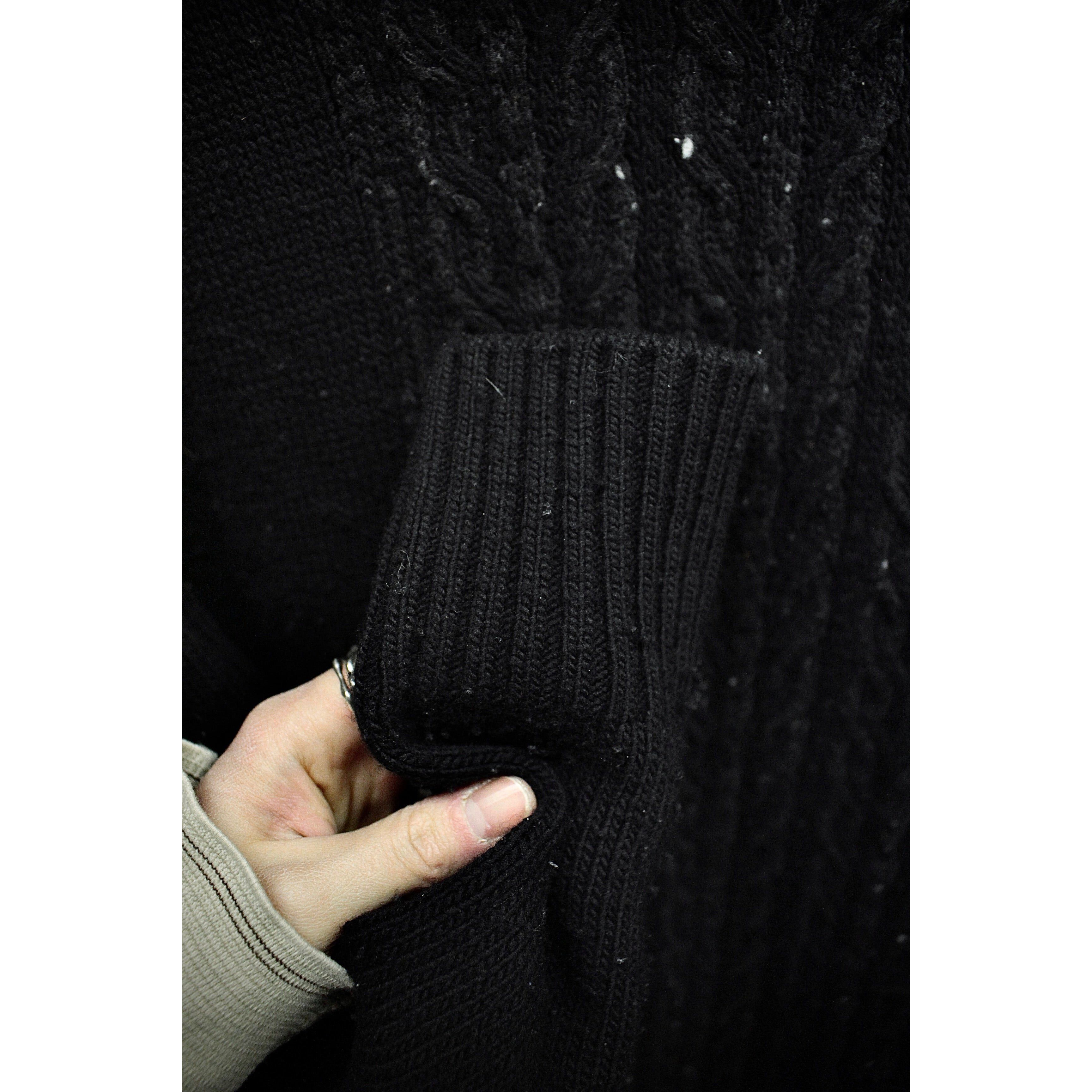 Yohji Yamamoto Yohji Yamamoto POUR HOMME Asymmetric Cable Knit Neck Jumper Size US L / EU 52-54 / 3 - 4 Thumbnail