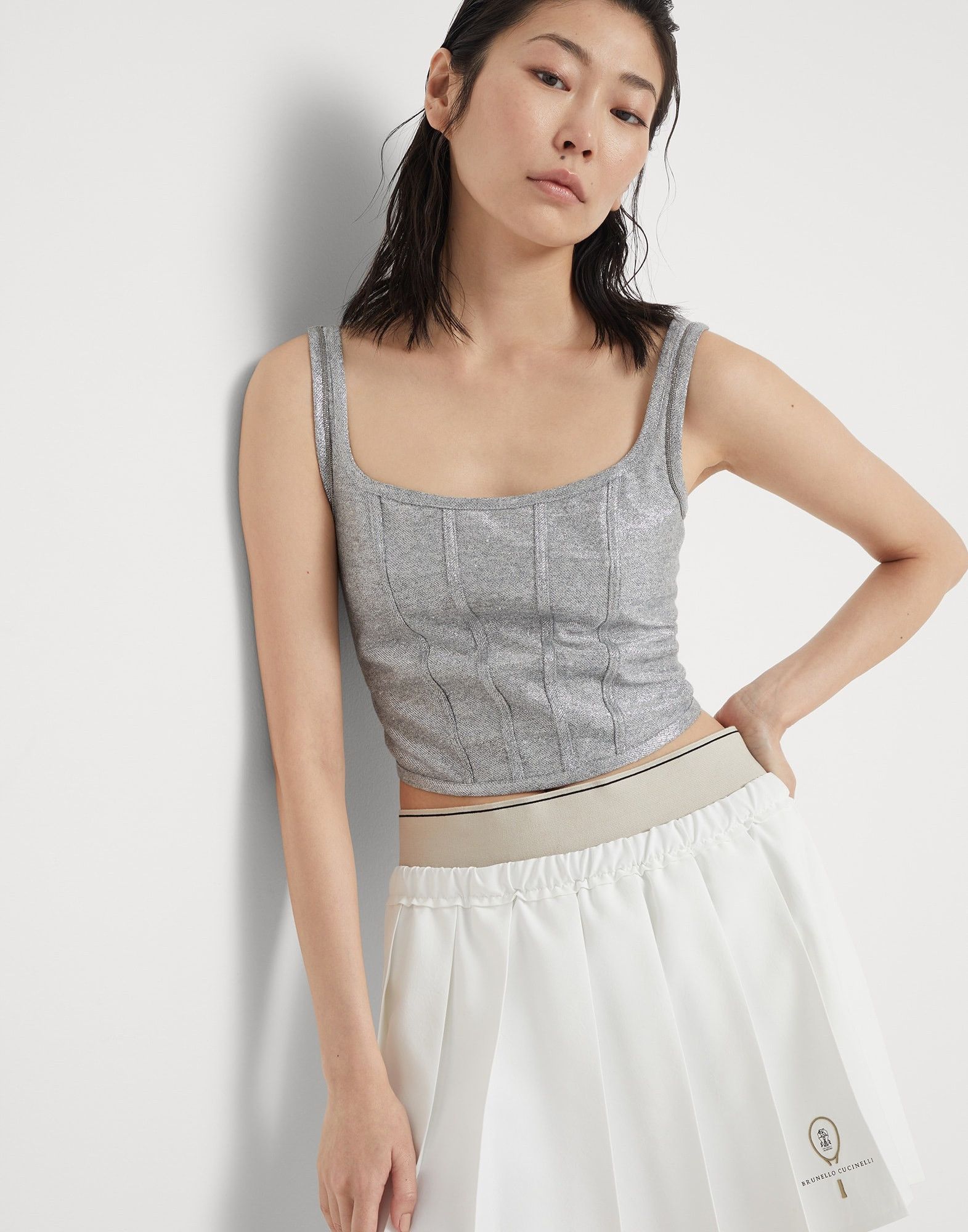 Brunello Cucinelli o1y0825 Bustier in Gray Size M / US 6-8 / IT 42-44 - 3 Thumbnail