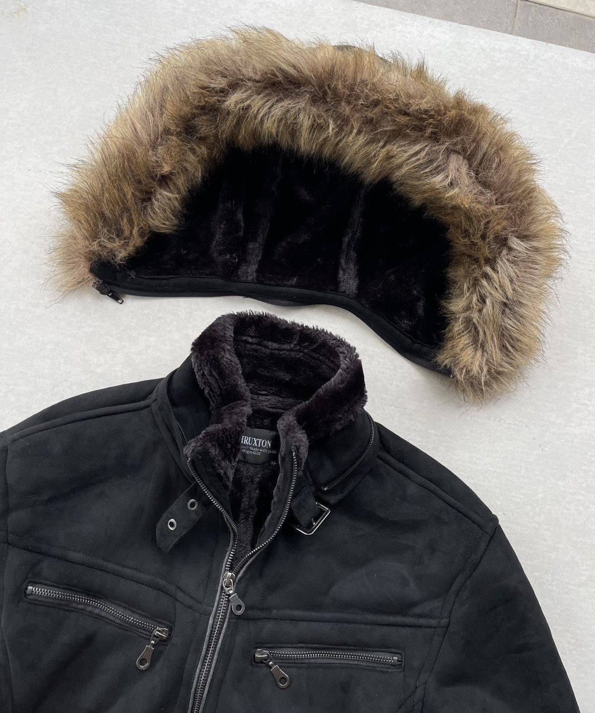 If Six Was Nine × Japanese Brand × Yasuyuki Ishii 🔥RARE🔥 THRUXTON MEN'S MOLESKIN FAUX FUR HOOD RAIDER JACKET Size US M / EU 48-50 / 2 - 14 Thumbnail