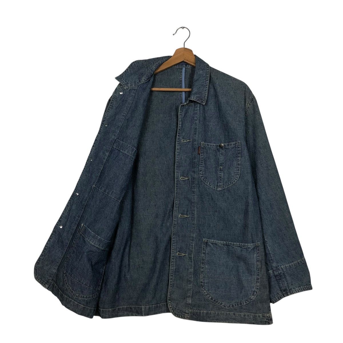 Japanese Brand 🔥VINTAGE CHORE WORK JACKET DENIM CROCODILE ISSEY MIYAKE Size US L / EU 52-54 / 3 - 13 Thumbnail