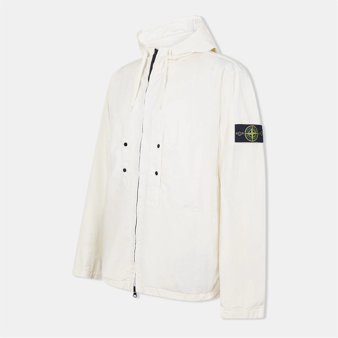 Stone Island o1g2r1mq0526 Supima Cotton Twill Hooded Jacket in Ivory Size US M / EU 48-50 / 2 - 7 Thumbnail