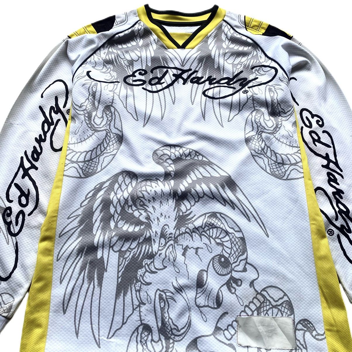 Christian Audigier × Ed Hardy × JNCO Ed Hardy Jersey Motorsports Vintage Y2k Rare Hype Racing. Size US L / EU 52-54 / 3 - 3 Thumbnail