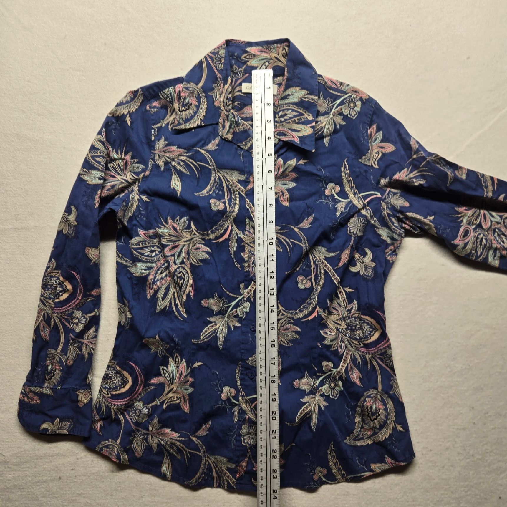 Coldwater Creek Coldwater Creek Shirt Women PS Blue Paisley Button-Up 3/4 Sleeve Petite Adult Womens Size S / US 4 / IT 40 - 6 Thumbnail