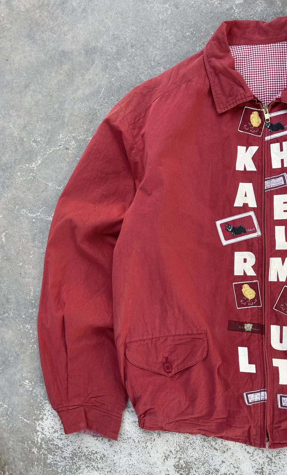 Japanese Brand × Karl Helmut 🔥Vintage 90s Karl Helmut Japan Patches Bomber Jacket Size US L / EU 52-54 / 3 - 5 Thumbnail