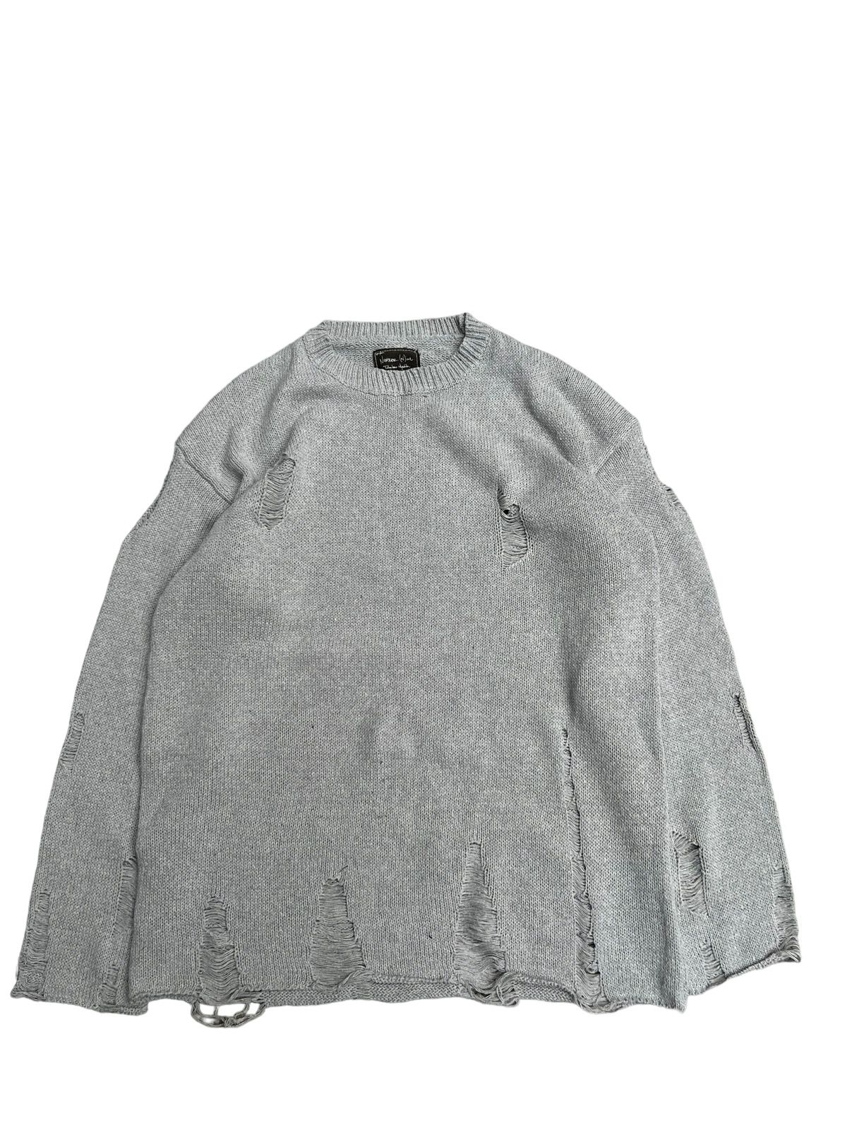 Pre-owned Number N Ine X Takahiromiyashita The Soloist Number Nine Distressed Grunge Knit Sweater In Grey
