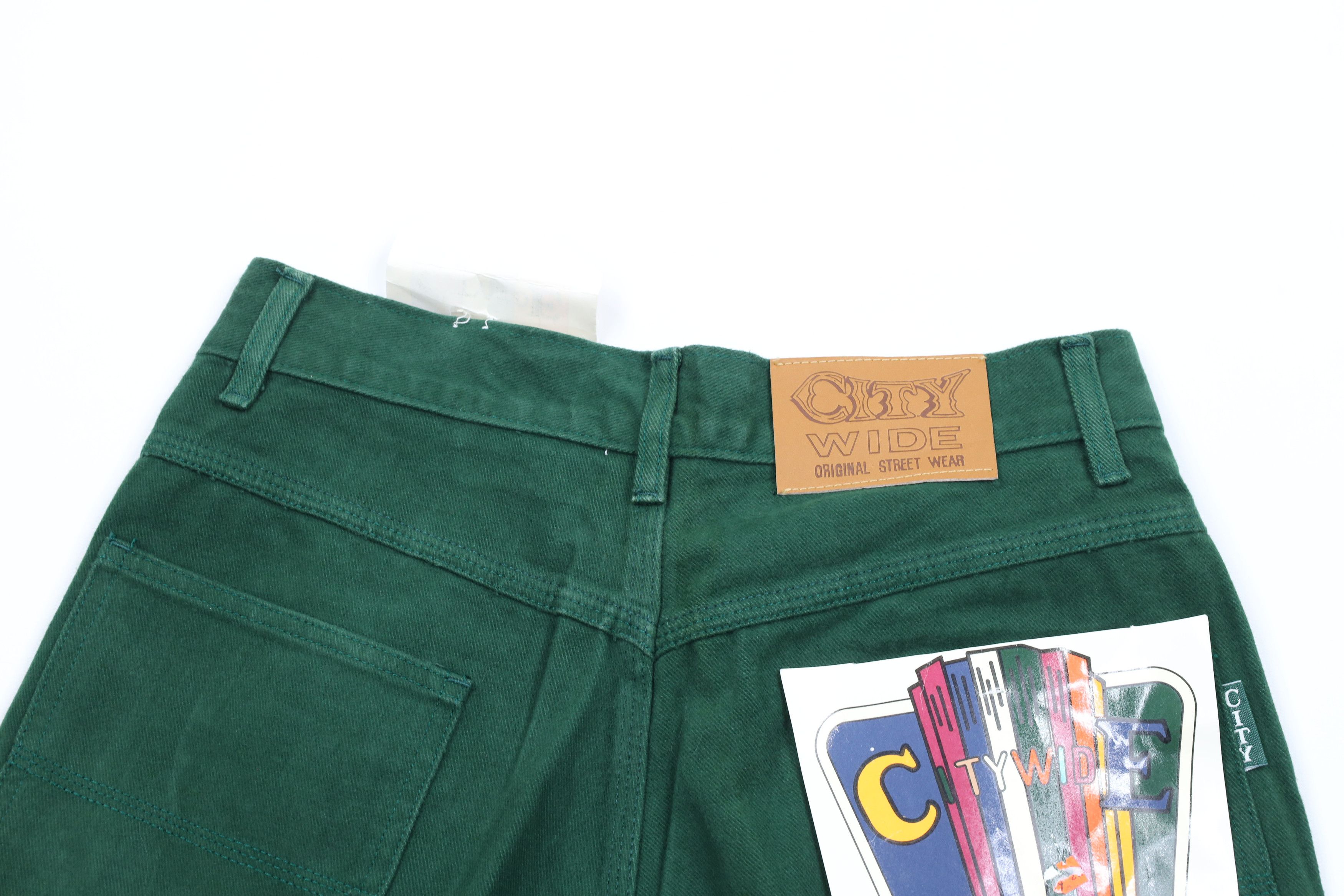 Vintage Deadstock Vintage 90s Streetwear Denim Shorts Jorts Green Size US 31 - 7 Thumbnail