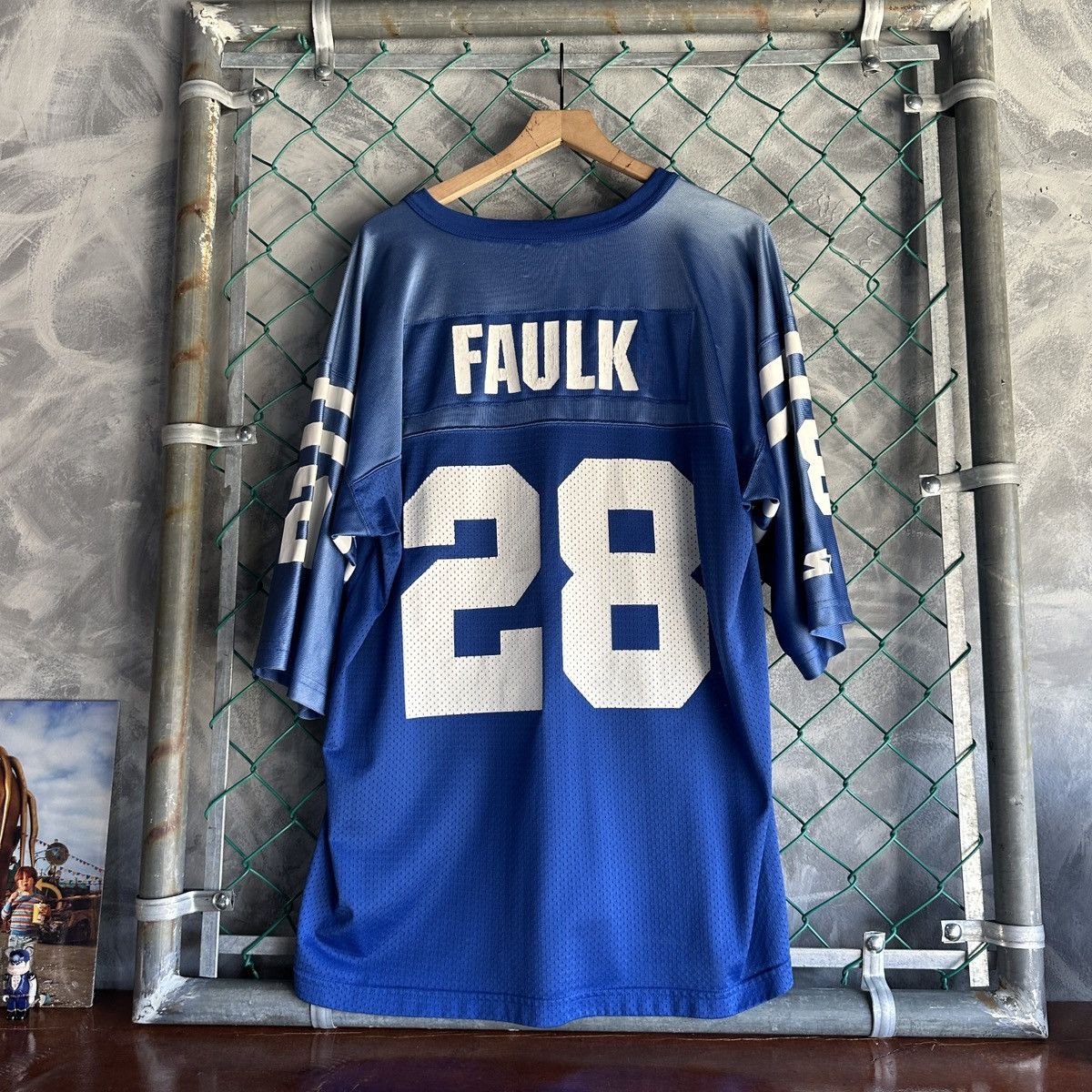 NFL × Vintage Vintage Marshall Faulk #28 Colts NFL Football Jersey Size US XL / EU 56 / 4 - 7 Thumbnail