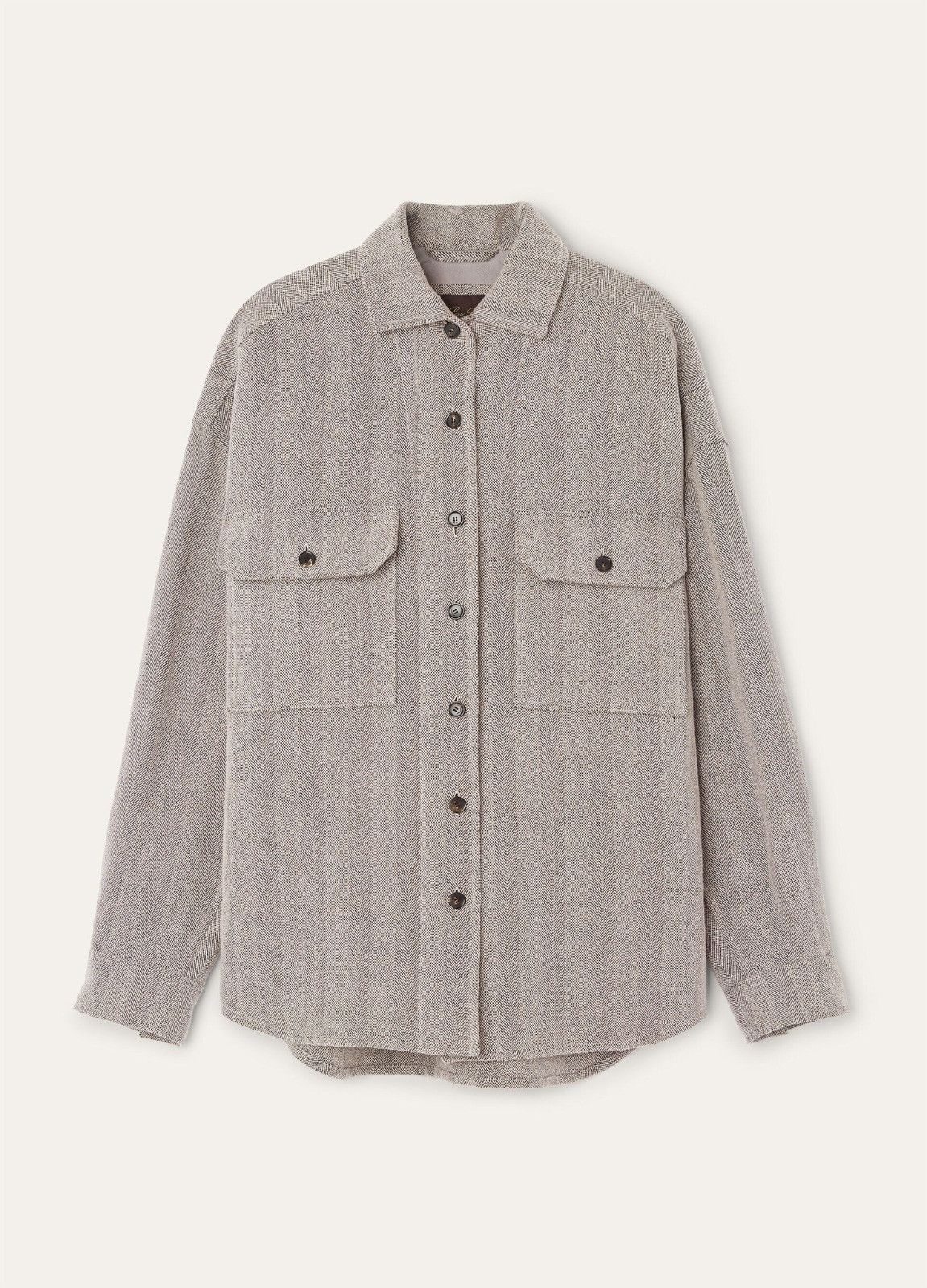 Loro Piana o1srvl11e0526 FAP3675 Darby Overshirt in Grey Size L / US 10 / IT 46 - 3 Thumbnail