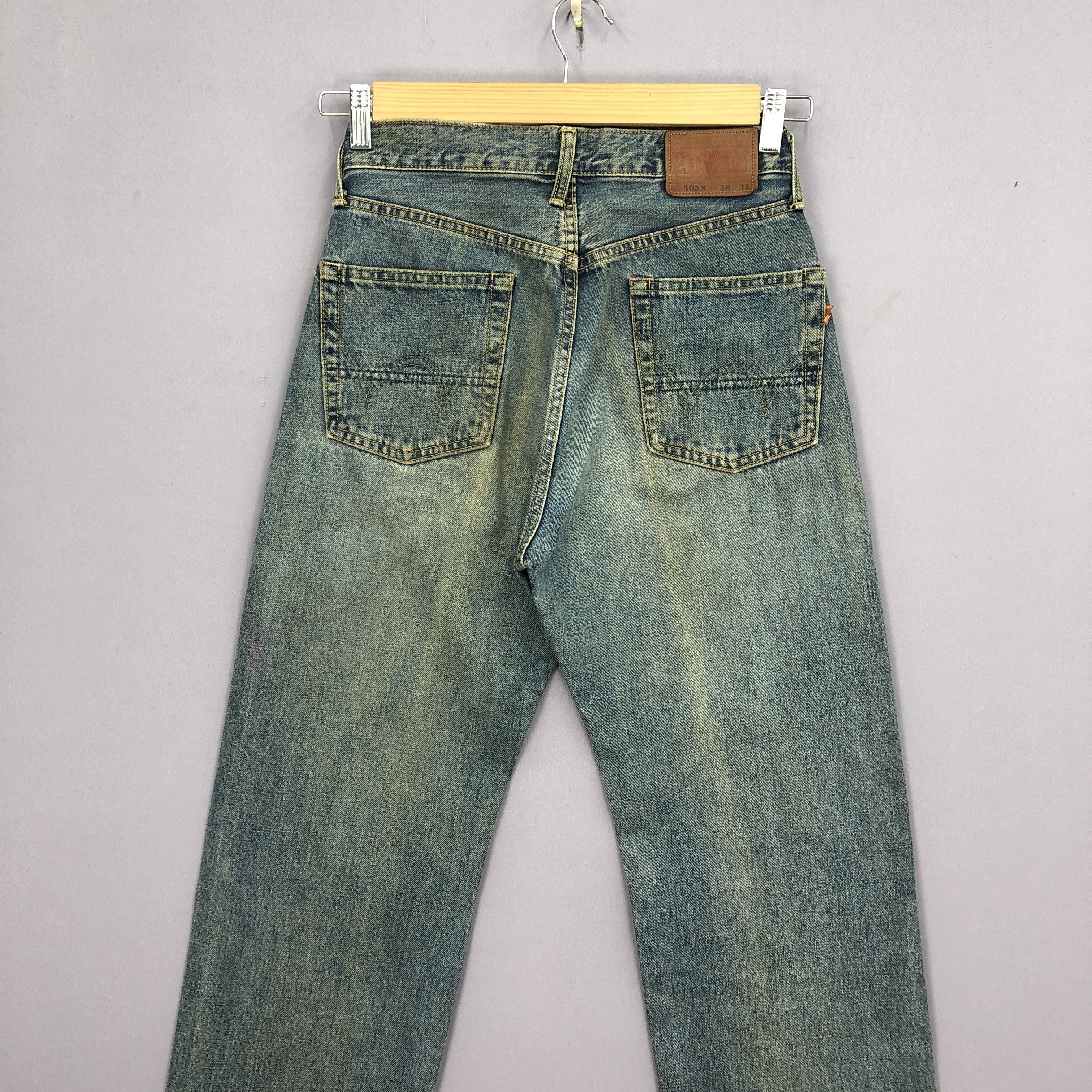 Japanese Brand Vintage 90s Edwin 505x Selvedge Jeans Mud Wash Redline Denim Size 26" / US 2 / IT 38 - 4 Thumbnail