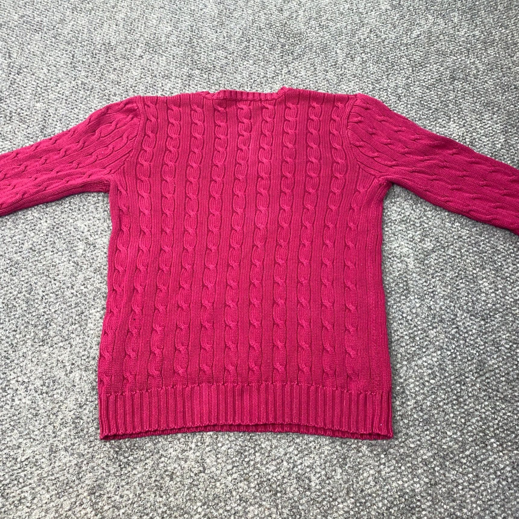 Ralph Lauren Ralph Lauren Sport Sweater Shirt Womens Large Pink Cable Knit V-Neck Pony - Adult, Regular Fit, 3-4 Seasons, Womens Size L / US 10 / IT 46 - 5 Thumbnail