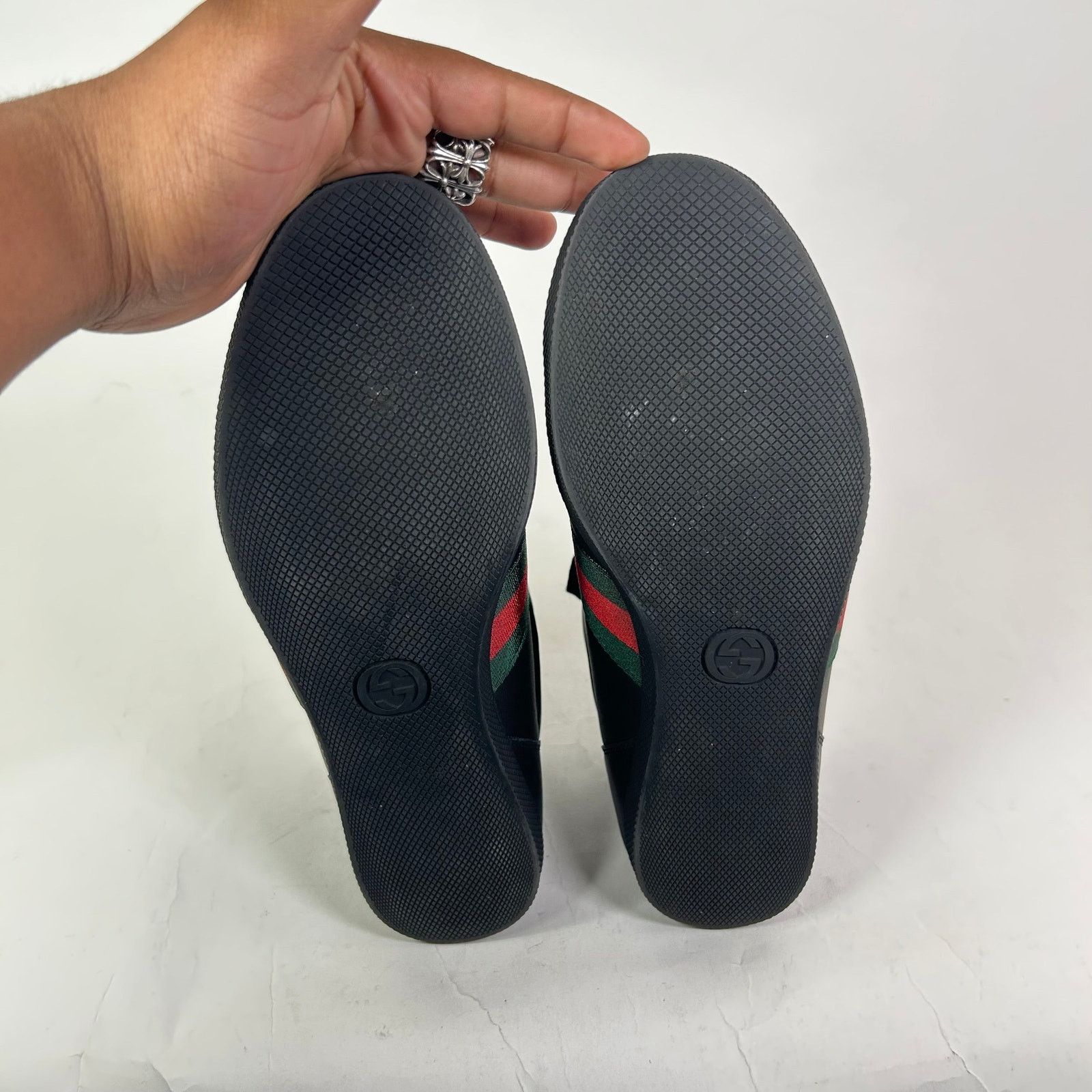 Gucci Gucci Black Web Leather High-Top Sneaker Size US 8.5 / EU 41-42 - 6 Thumbnail