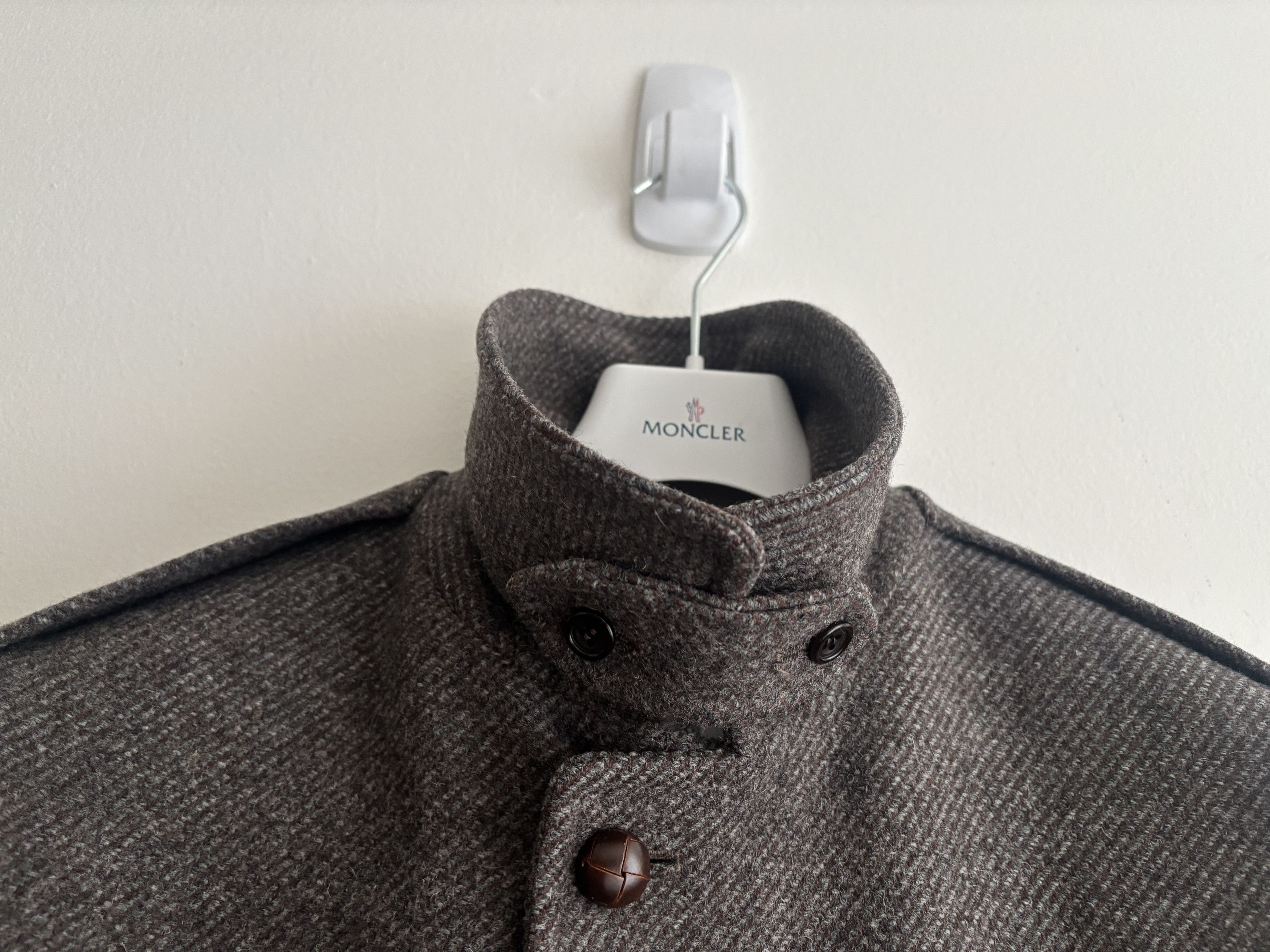 Aquascutum Grey Brown Belted Wool Tweed Overcoat --36-38 Short/ Small Size US S / EU 44-46 / 1 - 3 Thumbnail