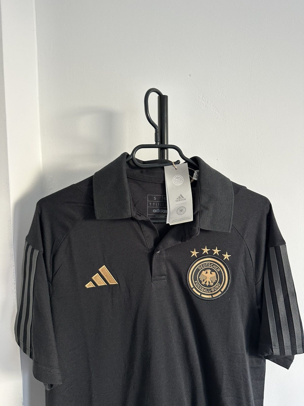 Adidas 2022 Adidas Polo Soccer football shirt black Germany Size US S / EU 44-46 / 1 - 2 Thumbnail