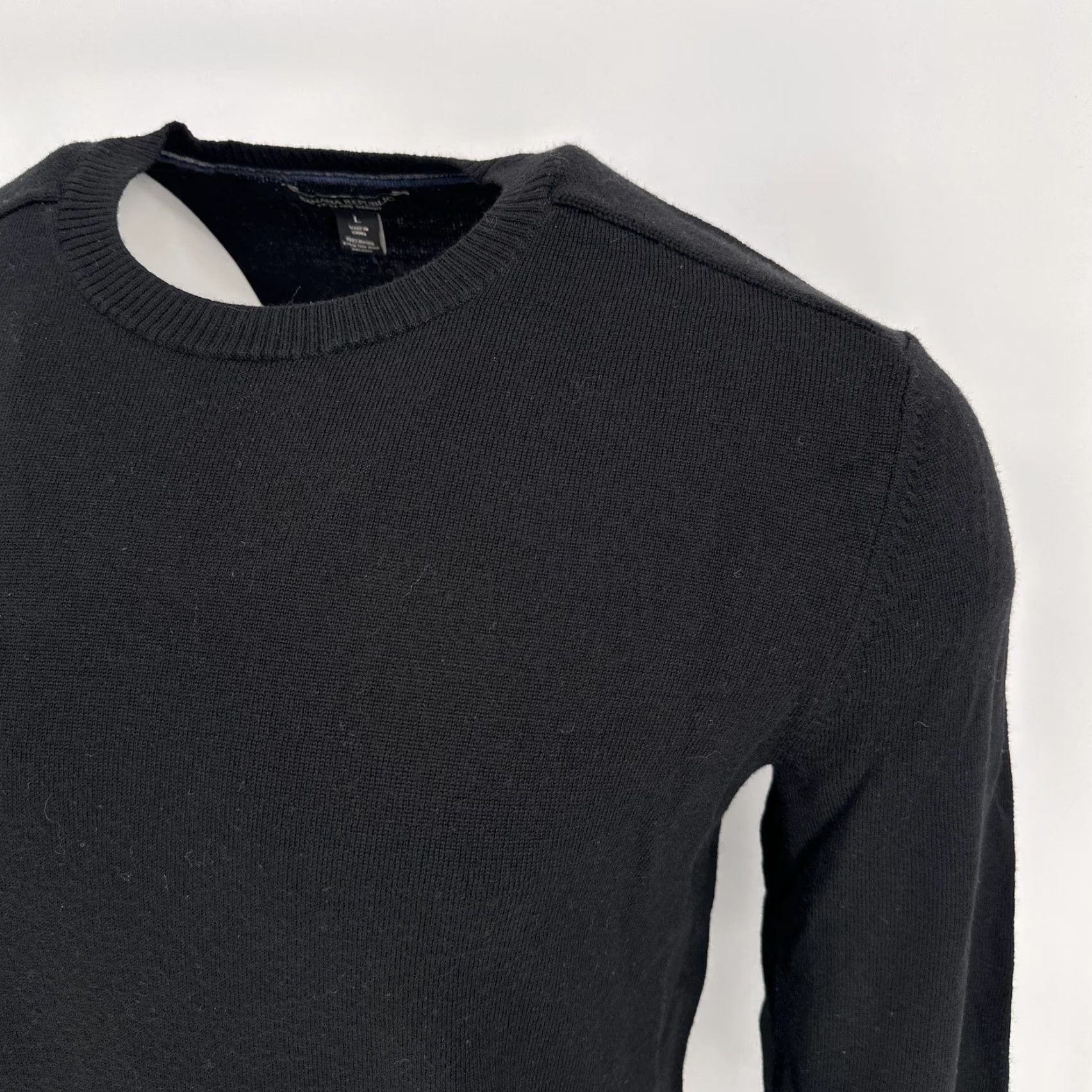 Banana Republic Banana Republic Sweater Mens Large Black 100% Merino Wool Crewneck Pullover Knit Mens Size US L / EU 52-54 / 3 - 2 Thumbnail