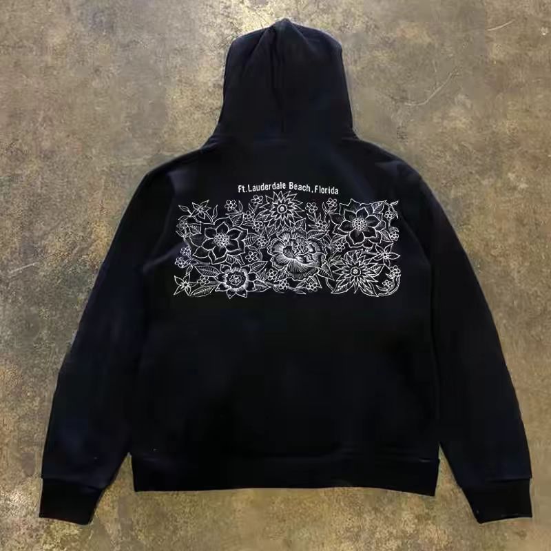 Japanese Brand Hip Hop Street Floral Print Casual Hooded Sweatshirt Size US M / EU 48-50 / 2 - 1 Thumbnail
